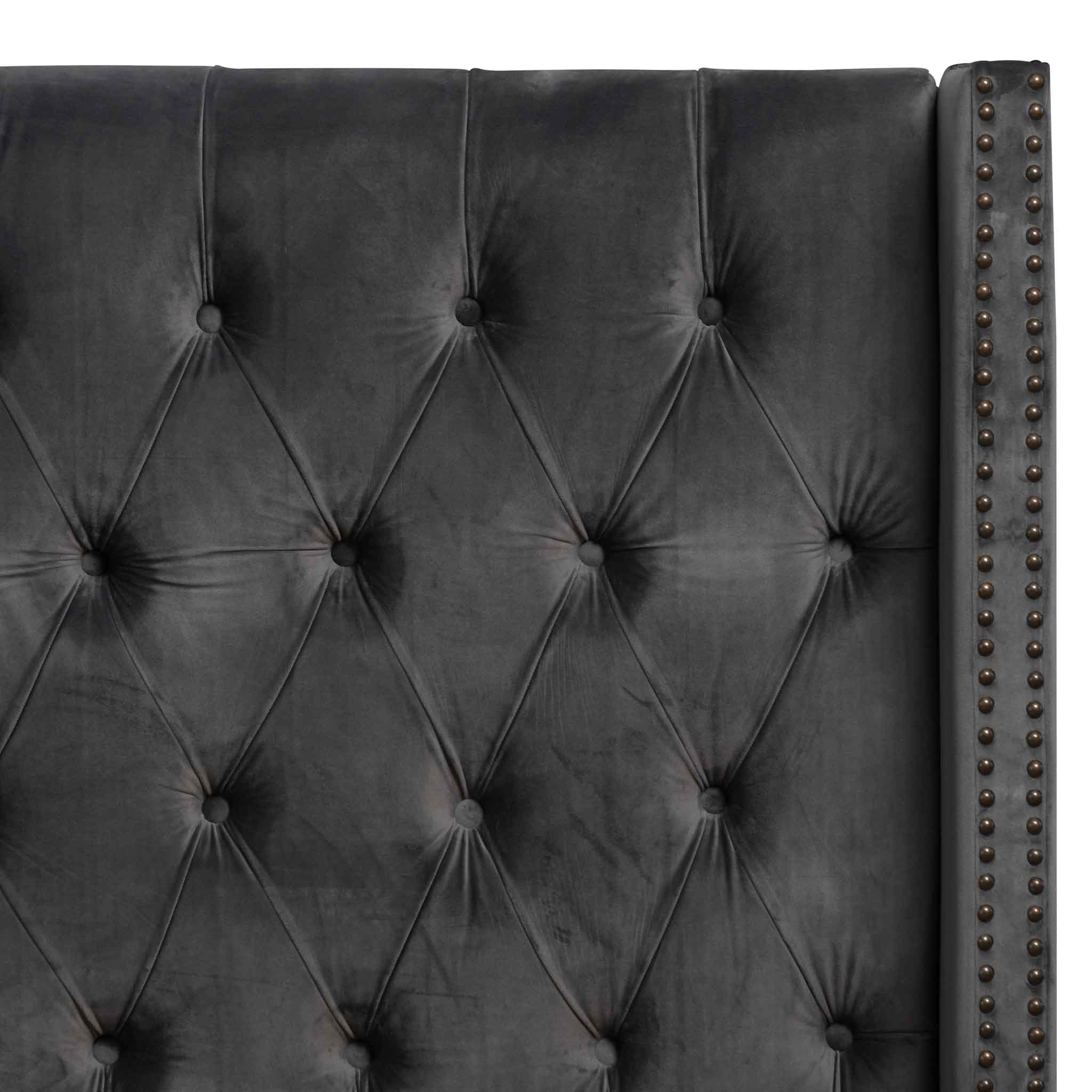 Carolina King Bed Frame - Charcoal Velvet - Image 10