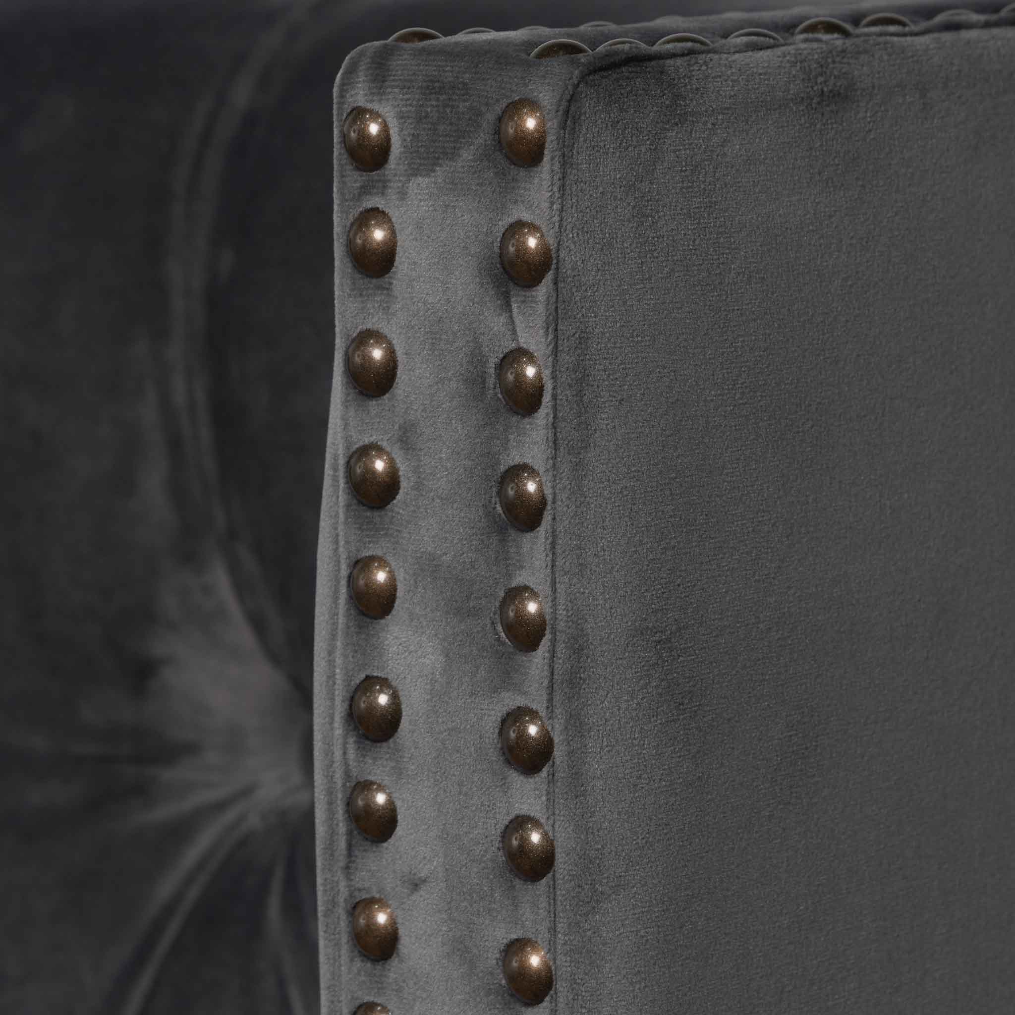 Carolina King Bed Frame - Charcoal Velvet - Image 11