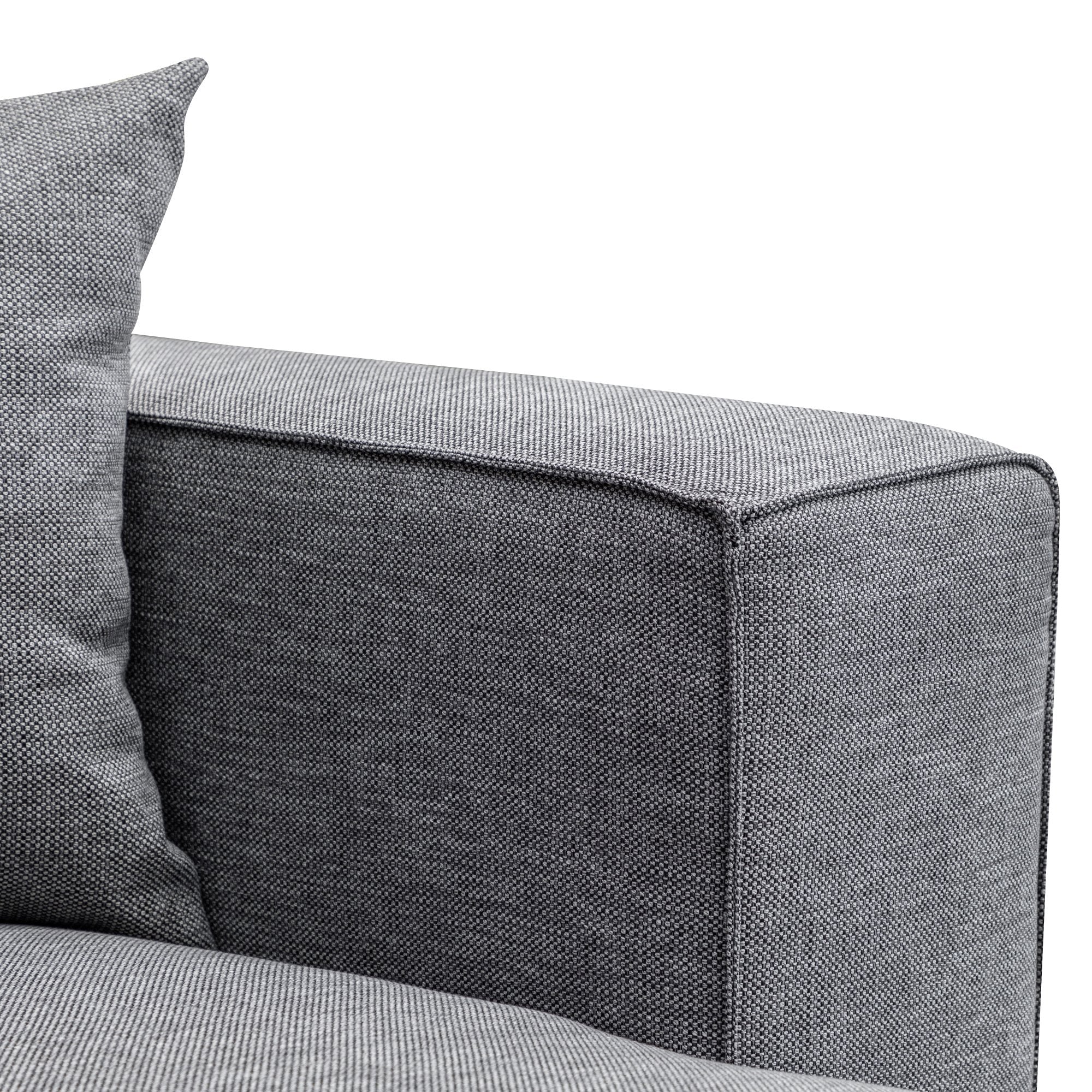 Casey 3 Seater Right Chaise Fabric Sofa - Graphite Grey - Image 3