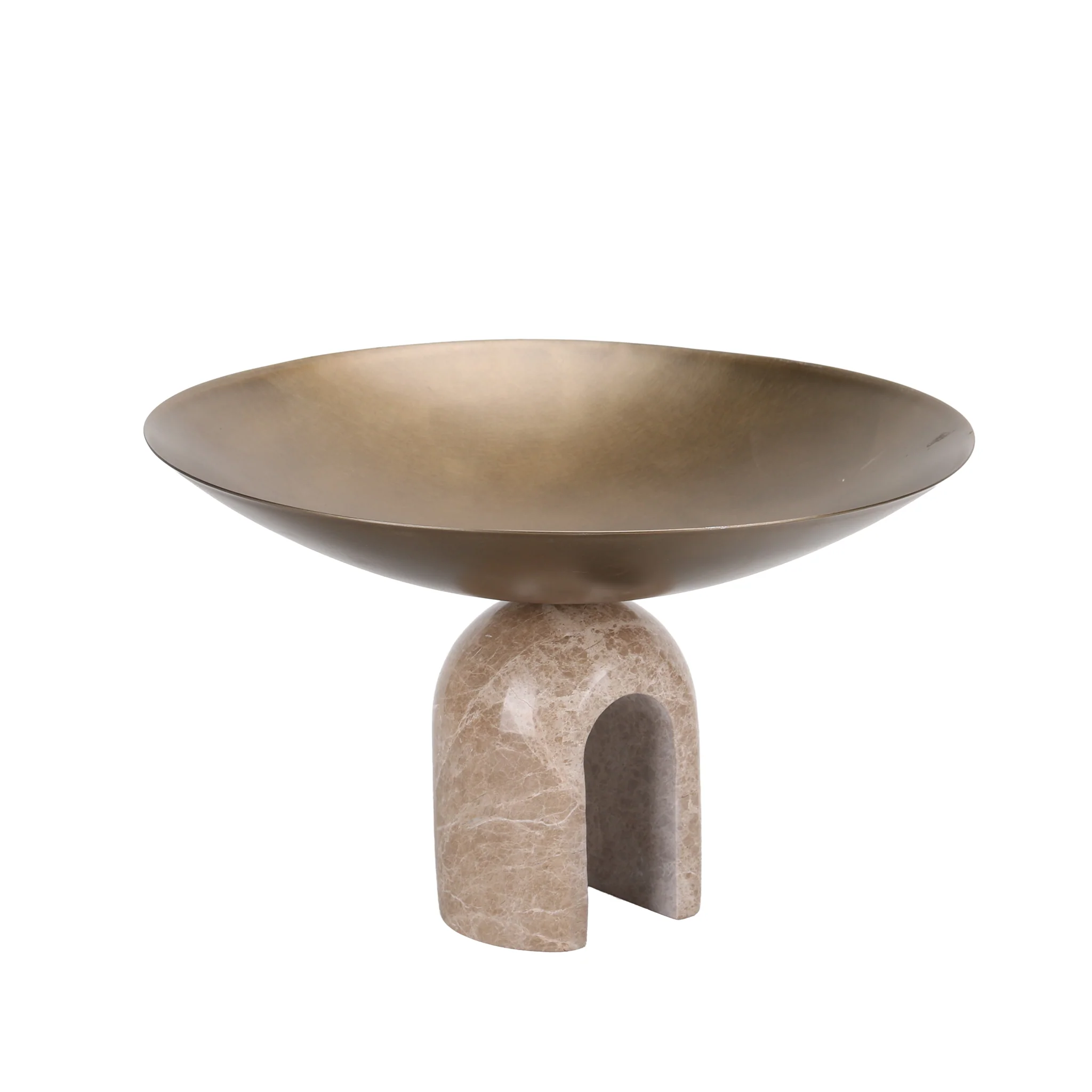 Cavo Arc Pedestal Metal Large Tray - Antique Brass - Image 2