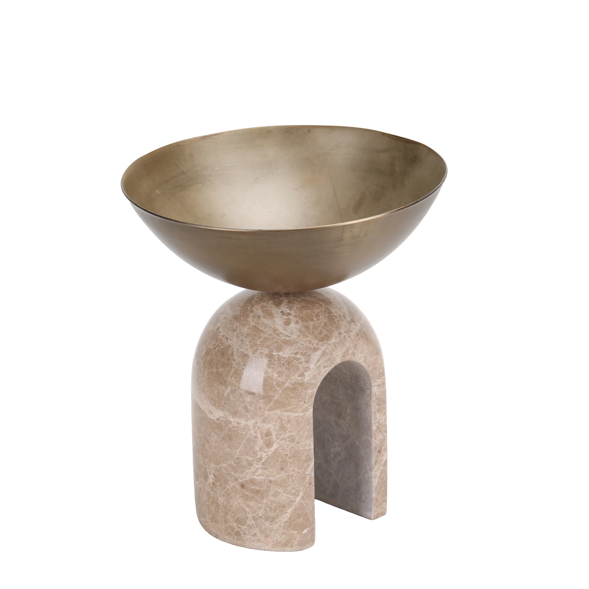 Cavo Arc Pedestal Metal Small Tray - Antique Brass - Image 2