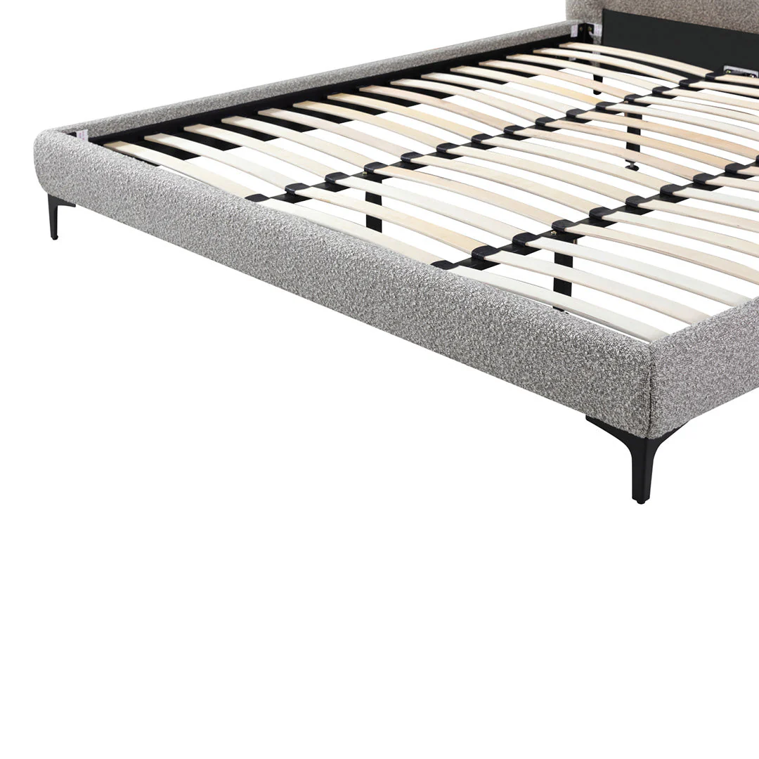 Celeste Fabric Queen Bed Frame - Olive Brown Boucle - Image 12