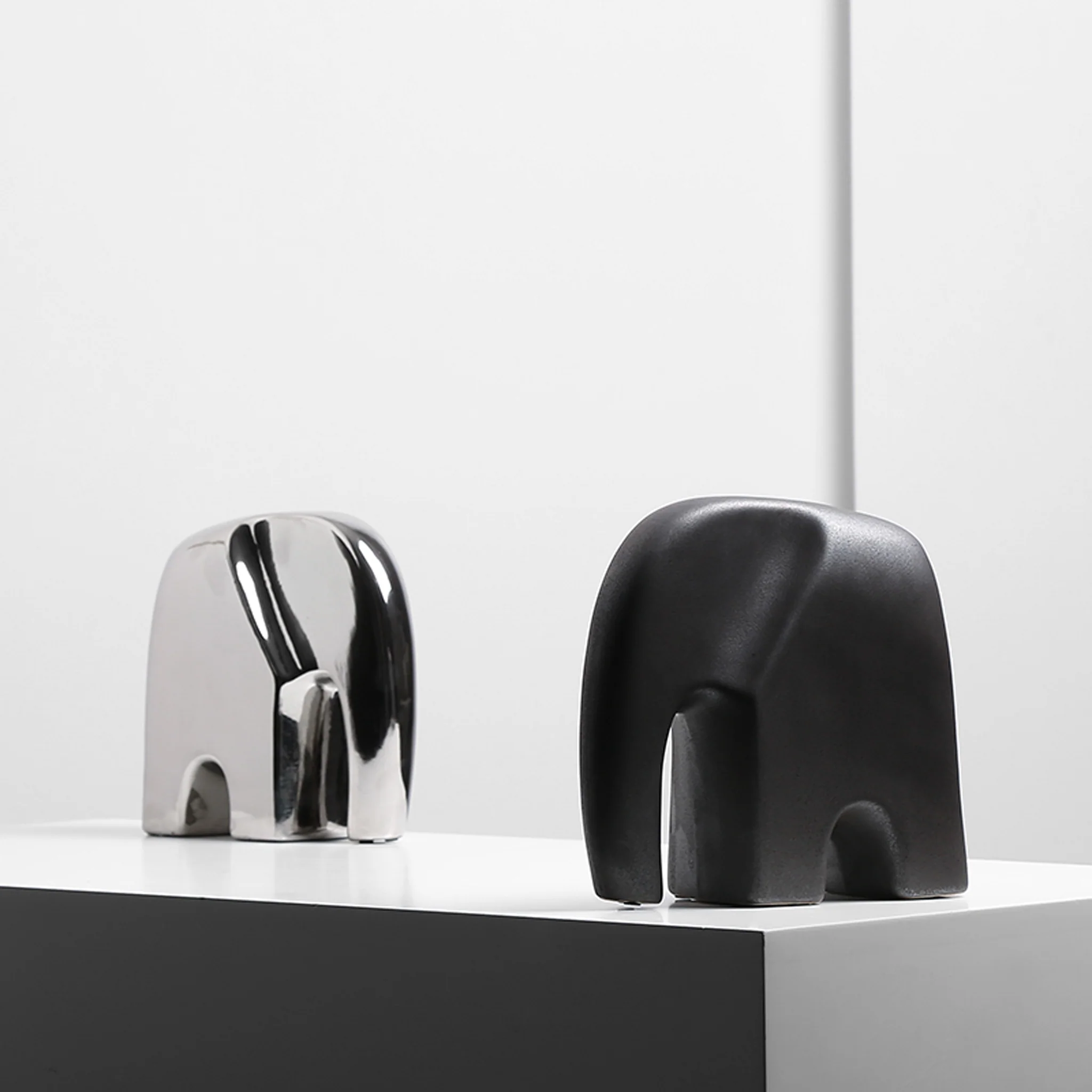 Ceramic Elephant Sclupture - Silver - Image 2