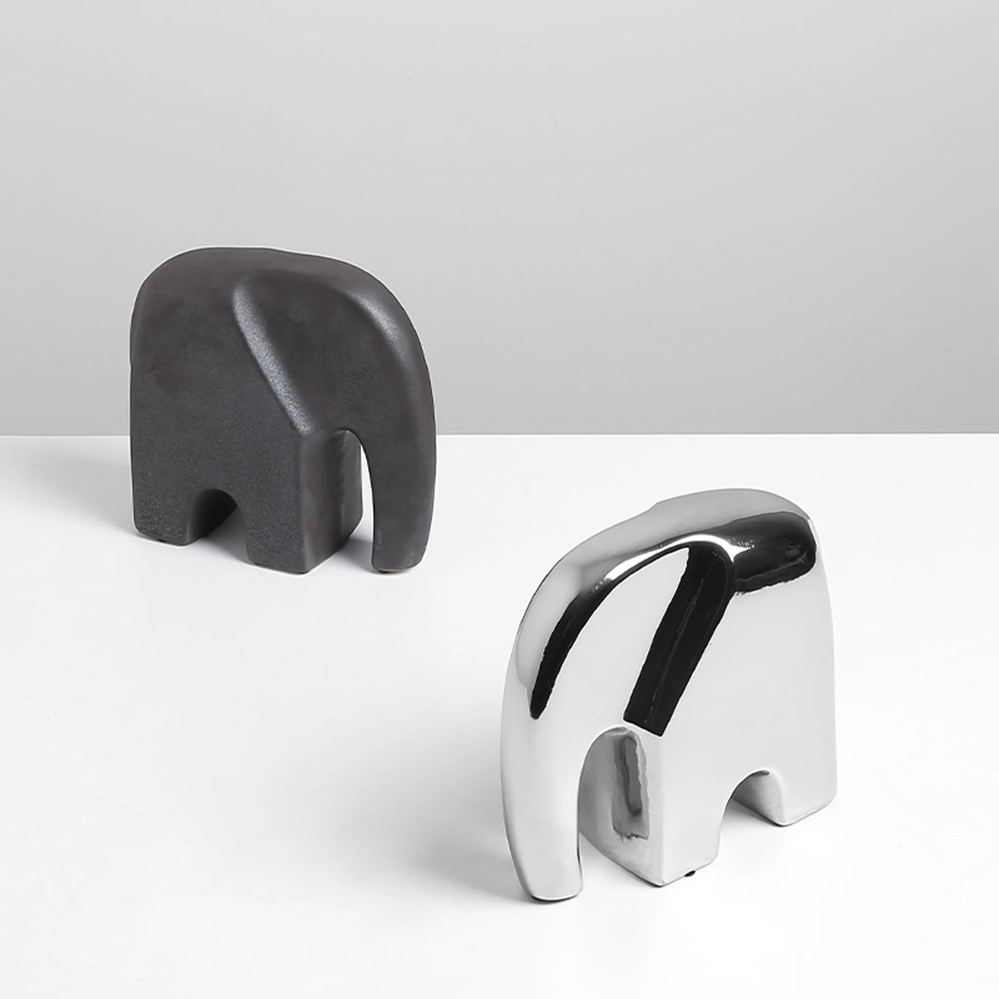 Ceramic Elephant Sclupture - Silver - Image 3
