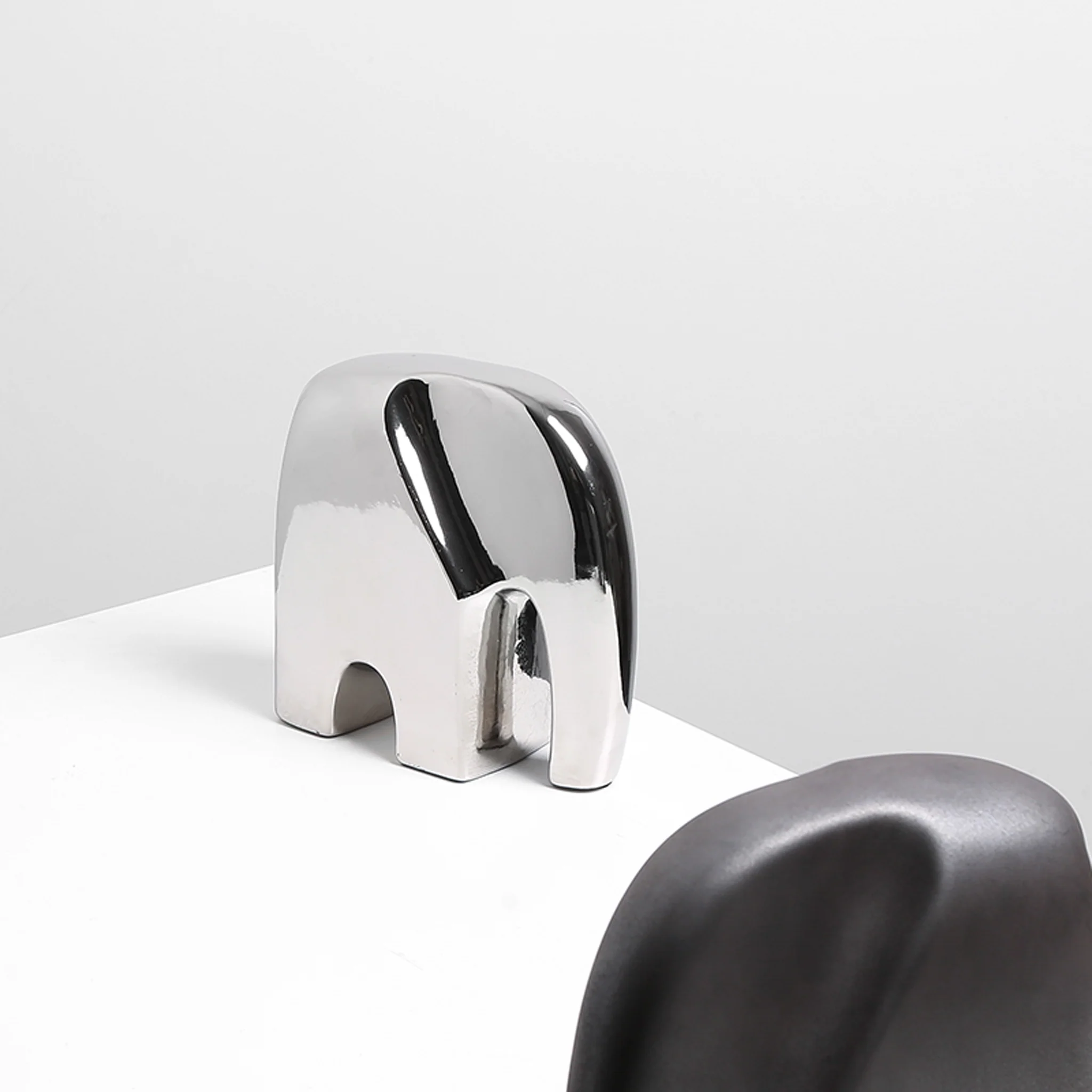 Ceramic Elephant Sclupture - Silver - Image 4