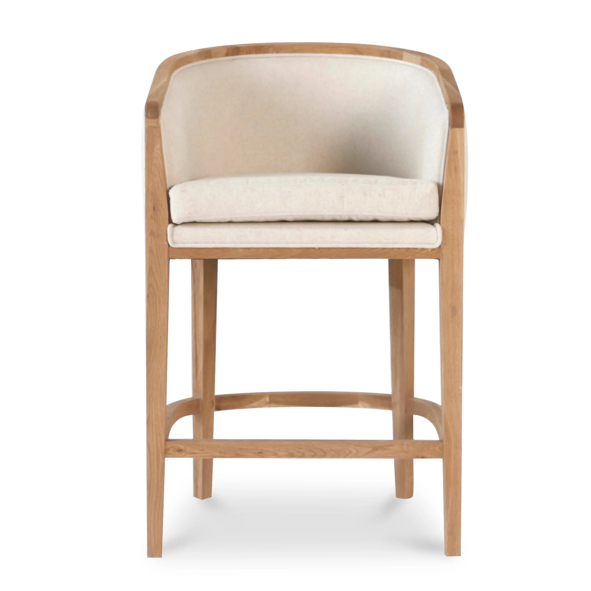 Chaney 65cm Natural Frame Bar Stool - Dawn Beige - Image 4