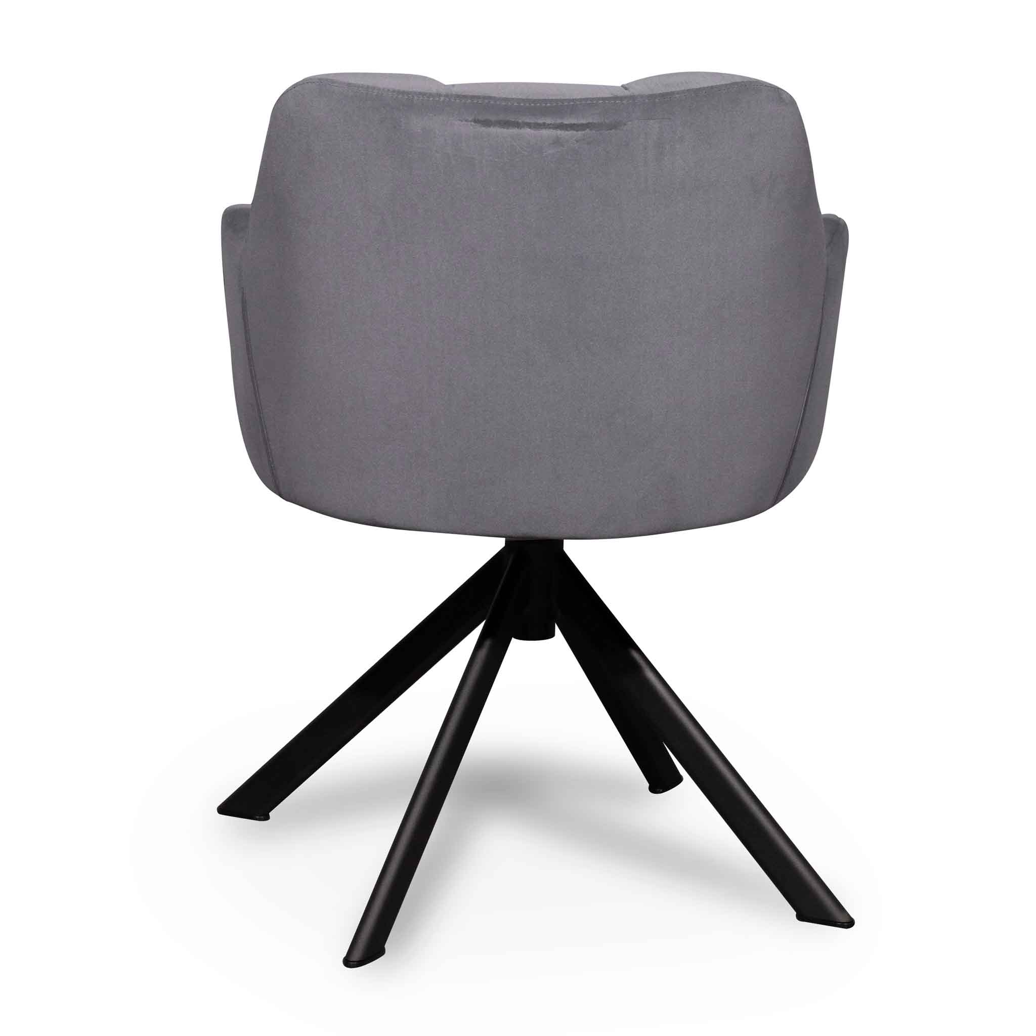 Collier Visitor Chair - Dark Grey Velvet with Black Legs - Image 7