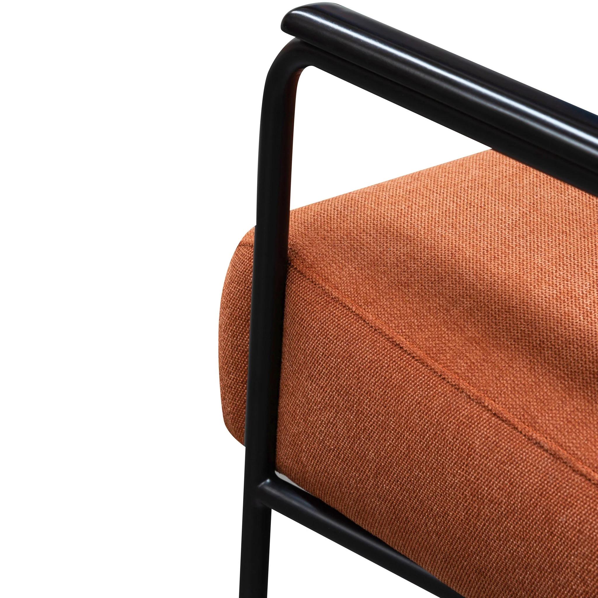Constance Fabric Armchair - Burnt Orange - Black Legs - Image 10