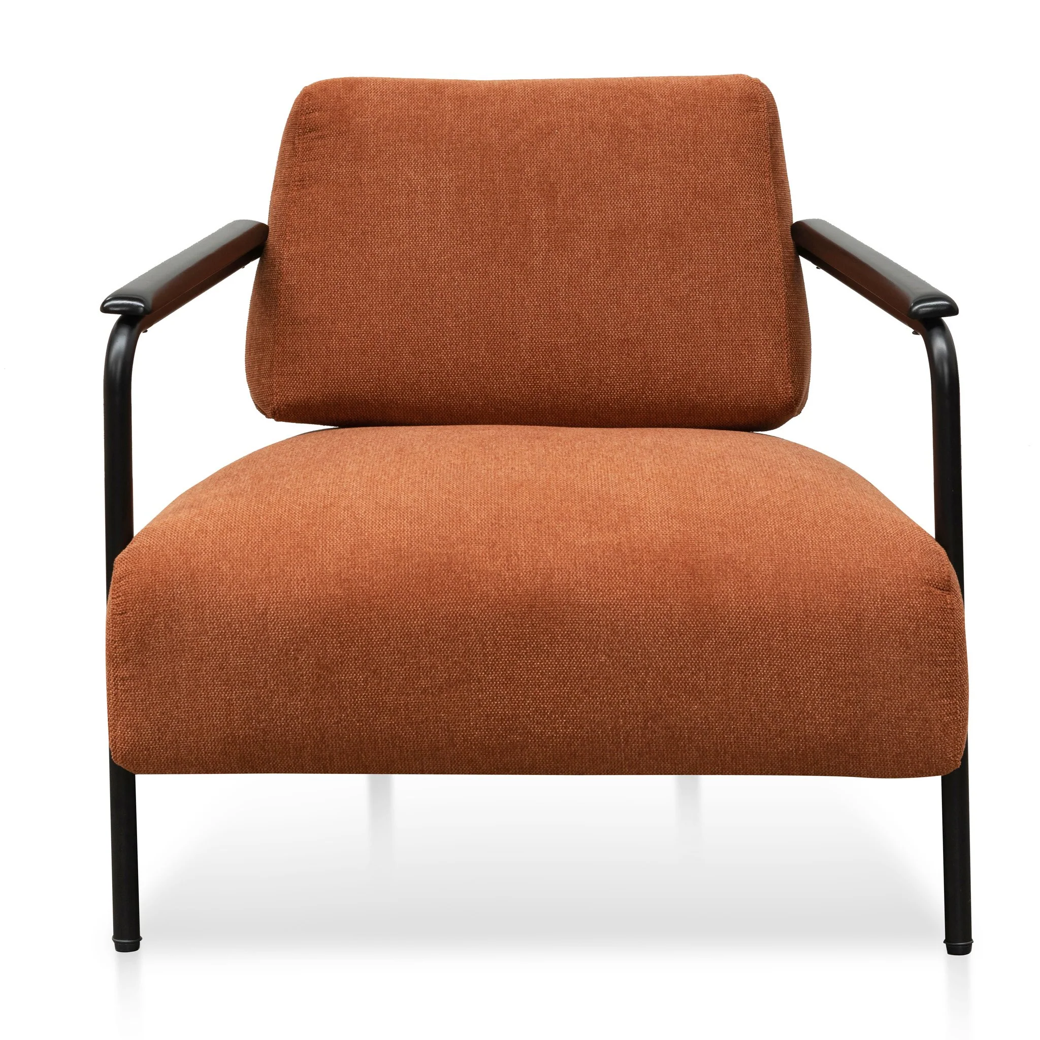 Constance Fabric Armchair - Burnt Orange - Black Legs - Image 3