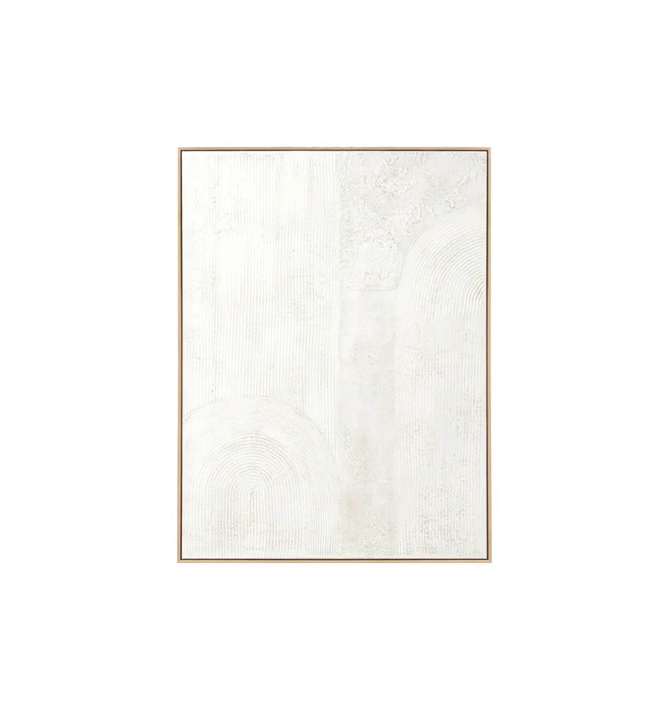 Contours I Hand Painted Wall Art - White