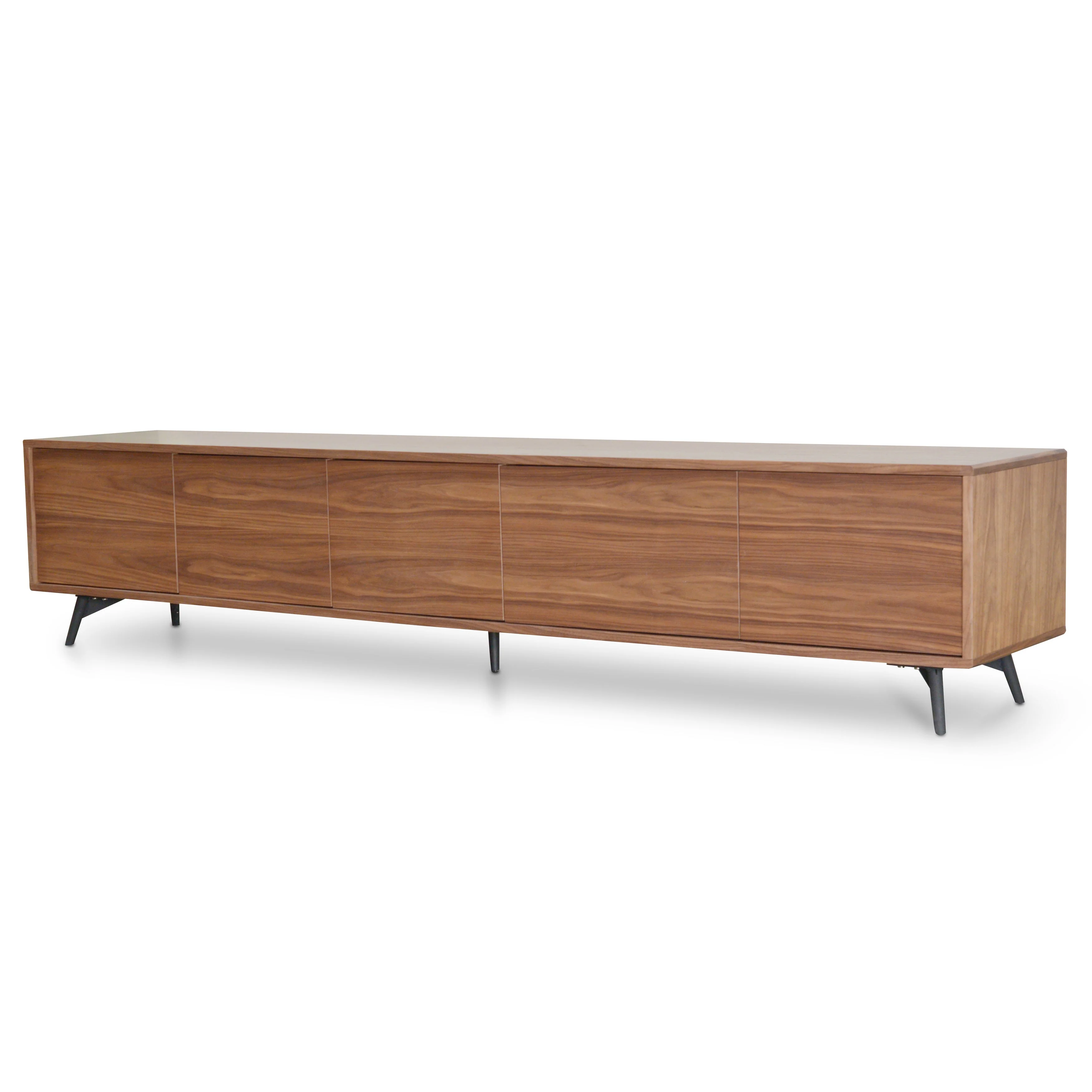 Ex Display - Nelson 2.4m Wooden TV Entertainment Unit - Walnut - Image 4