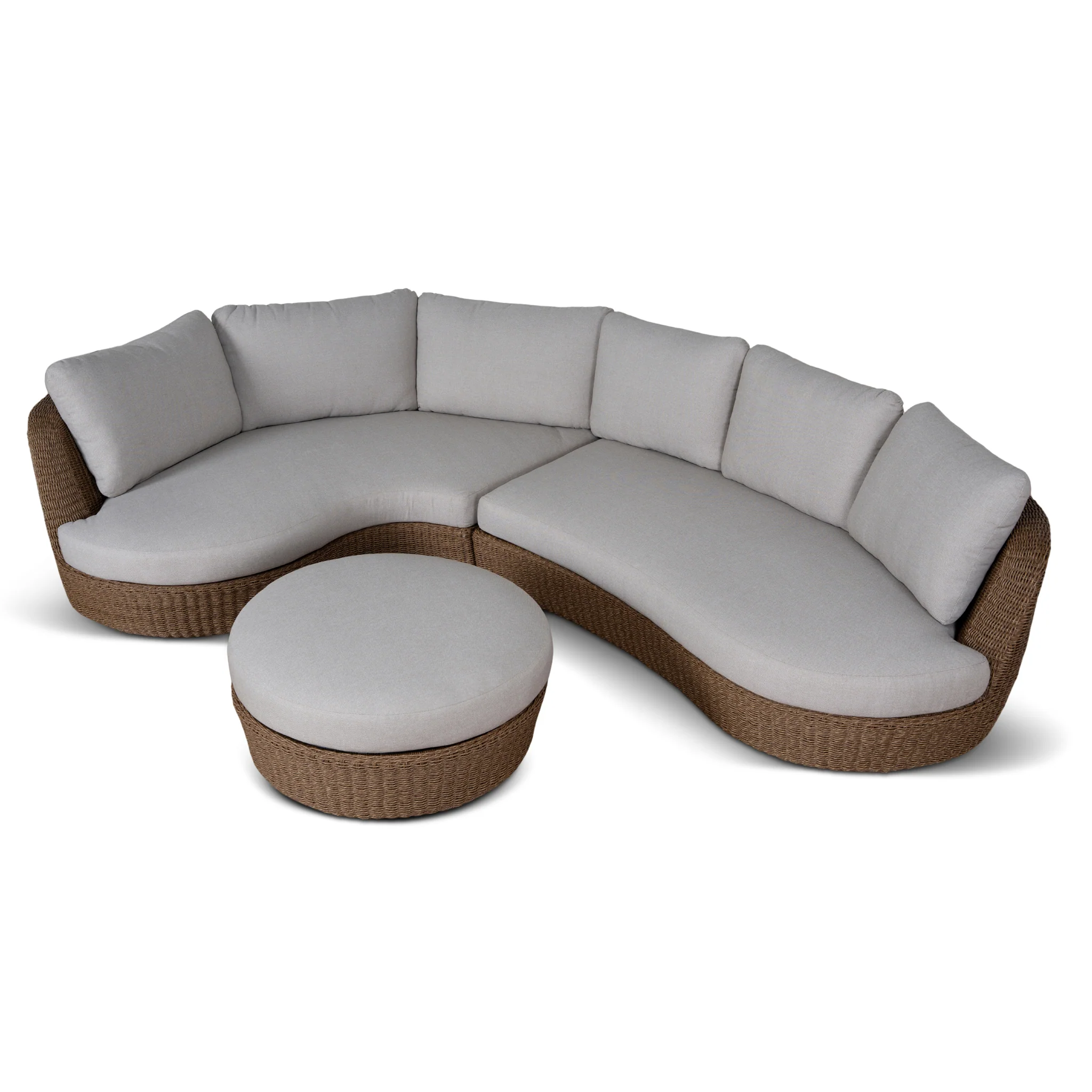 Corvina 2pcs Outdoor Corner Lounge Set - Light Brown - Image 3