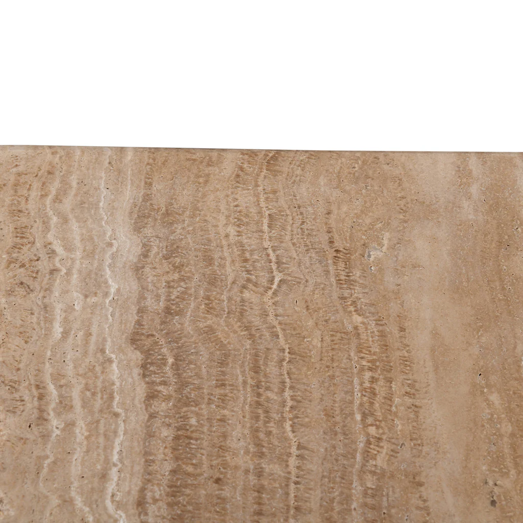 Costin 50cm Travertine Top Side Table - Natural - Image 8