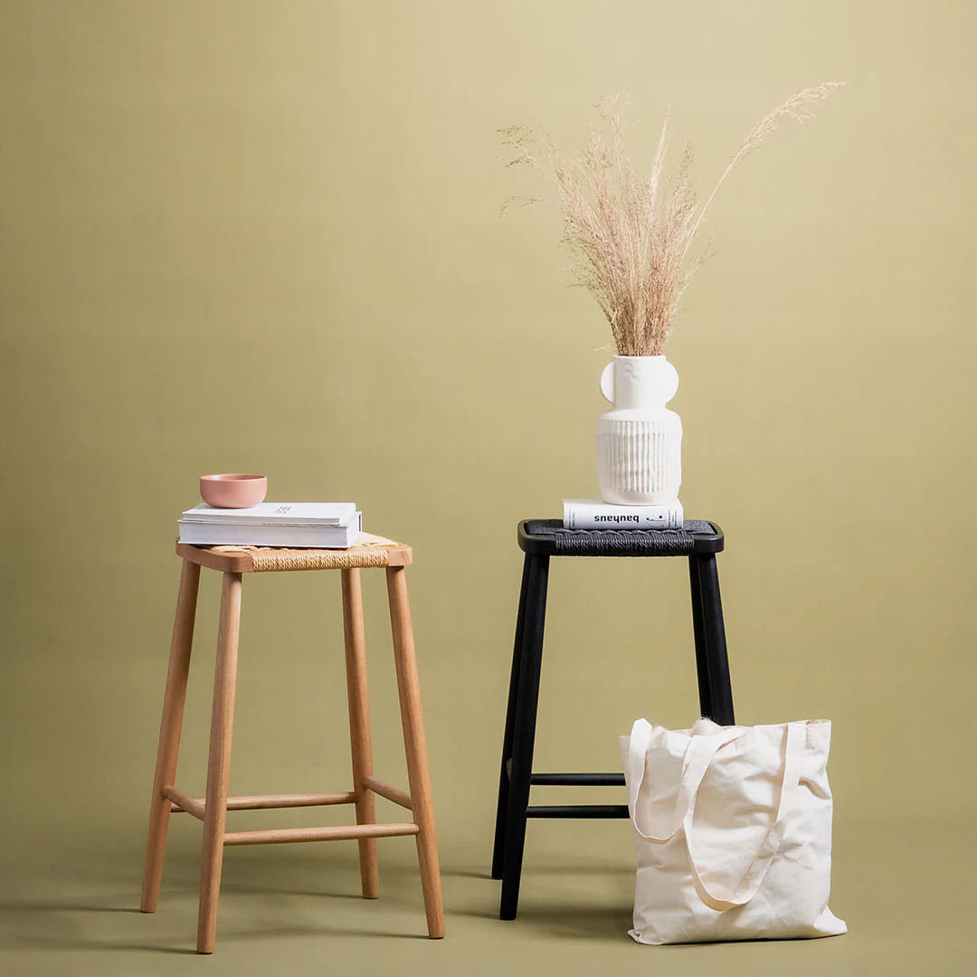 Crawford 65cm Bar Stool - Full Black - Image 3