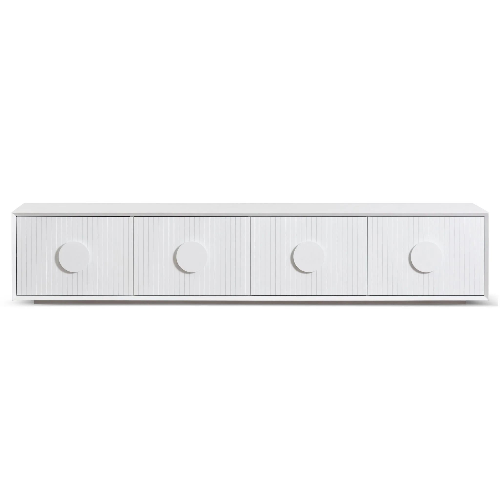 Curtis 2.3m Wooden Entertainment TV Unit - White - Image 2