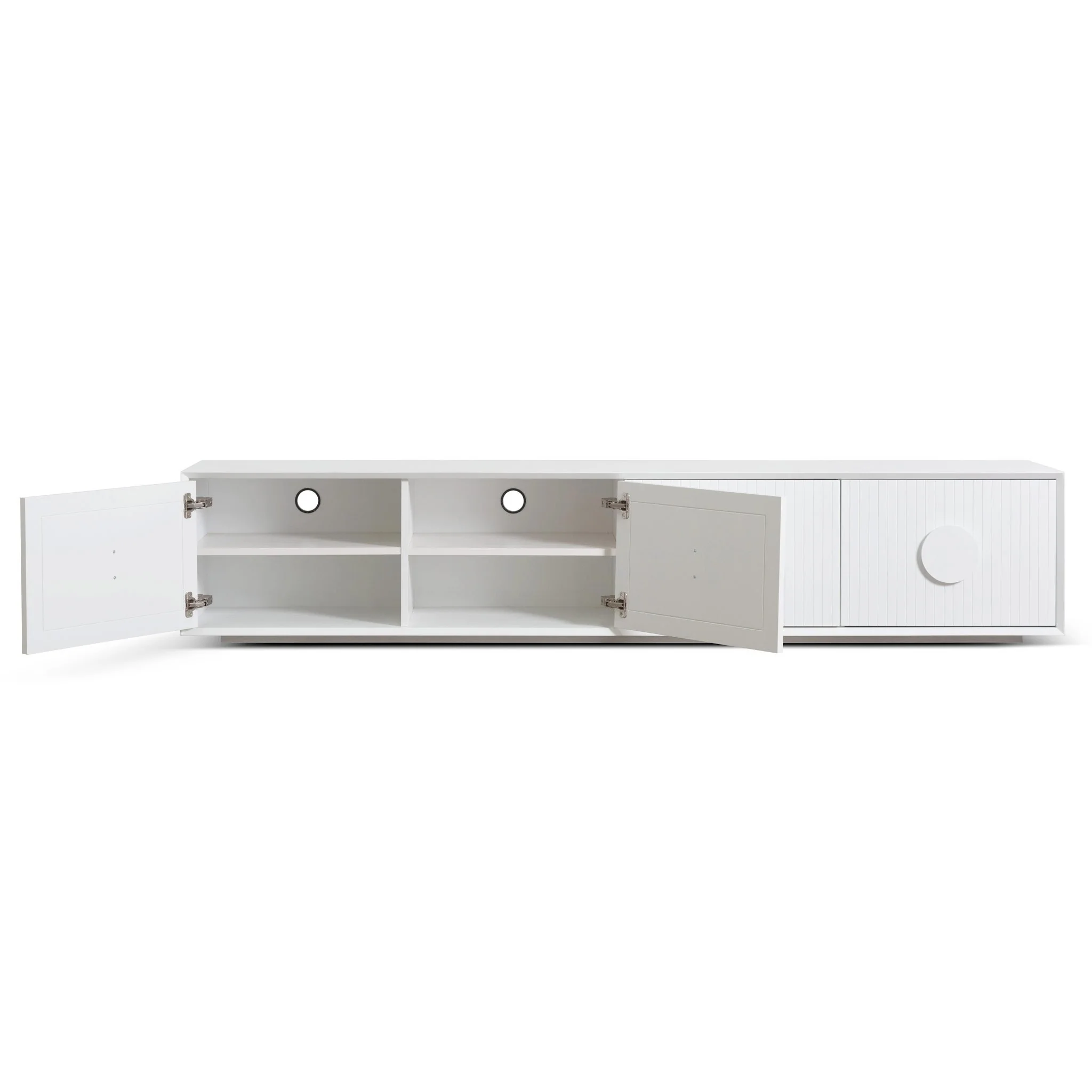 Curtis 2.3m Wooden Entertainment TV Unit - White - Image 5