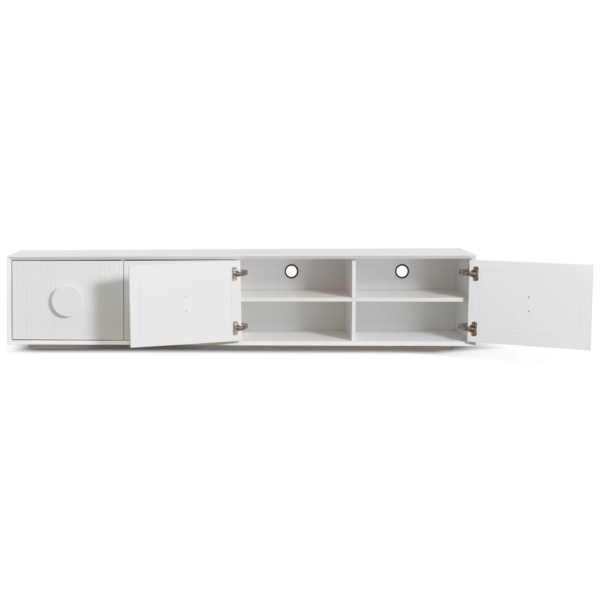 Curtis 2.3m Wooden Entertainment TV Unit - White - Image 6