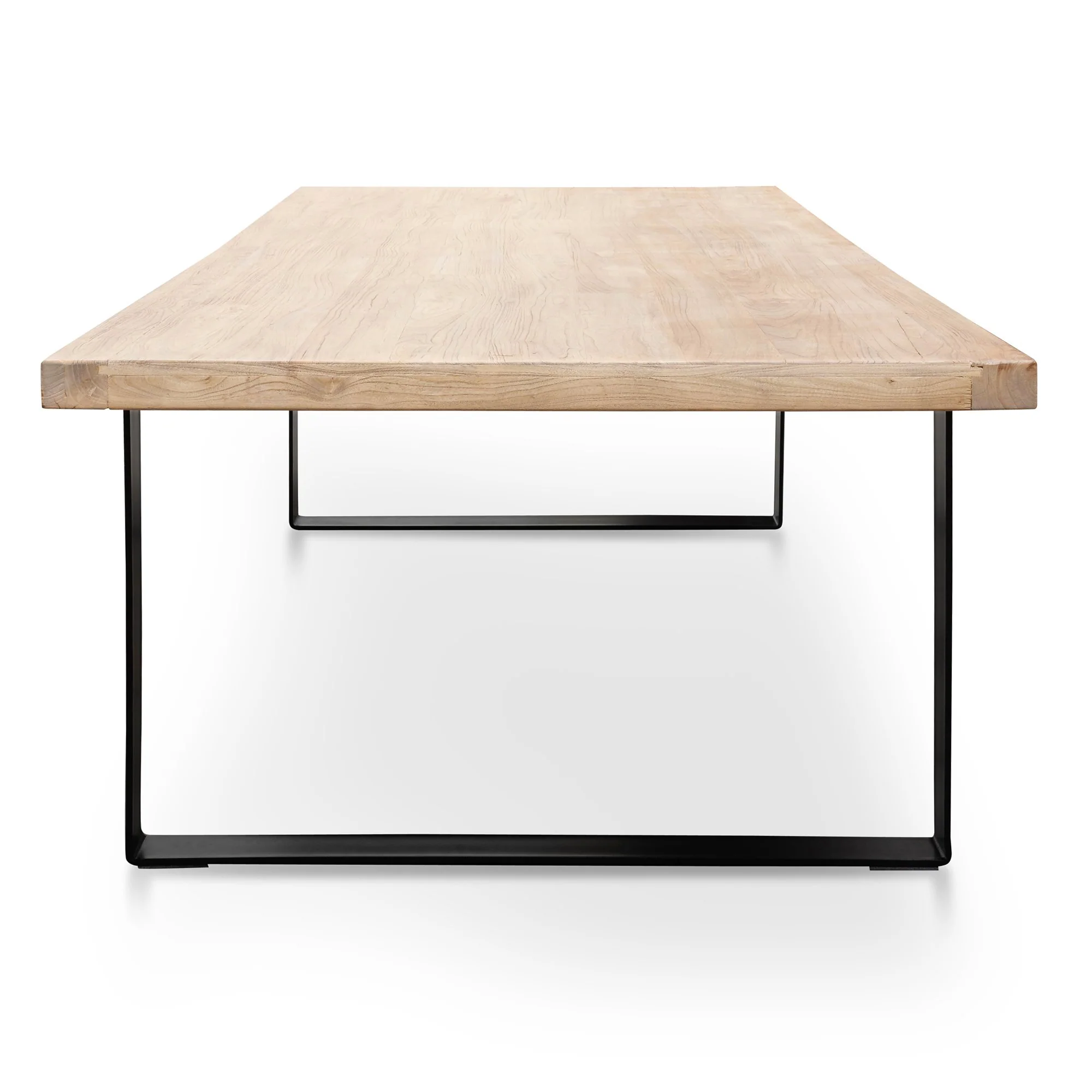 Dalton Reclaimed Elm Wood Dining Table 3m - Rustic Natural - Thick Top - Image 5