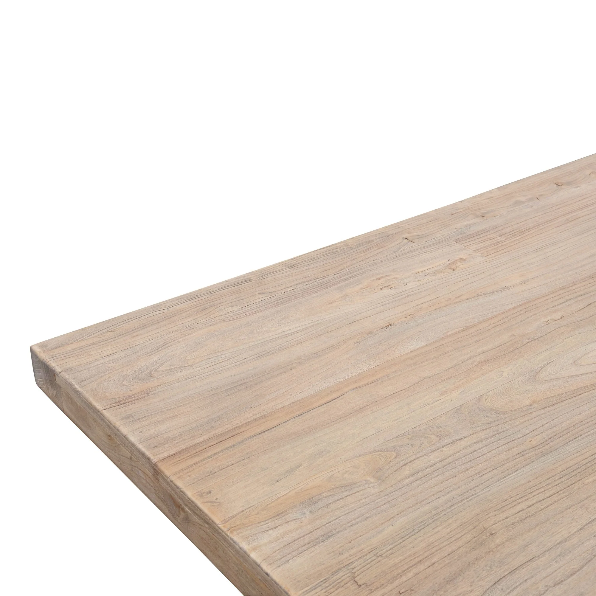 Dalton Reclaimed Elm Wood Dining Table 3m - Rustic Natural - Thick Top - Image 6
