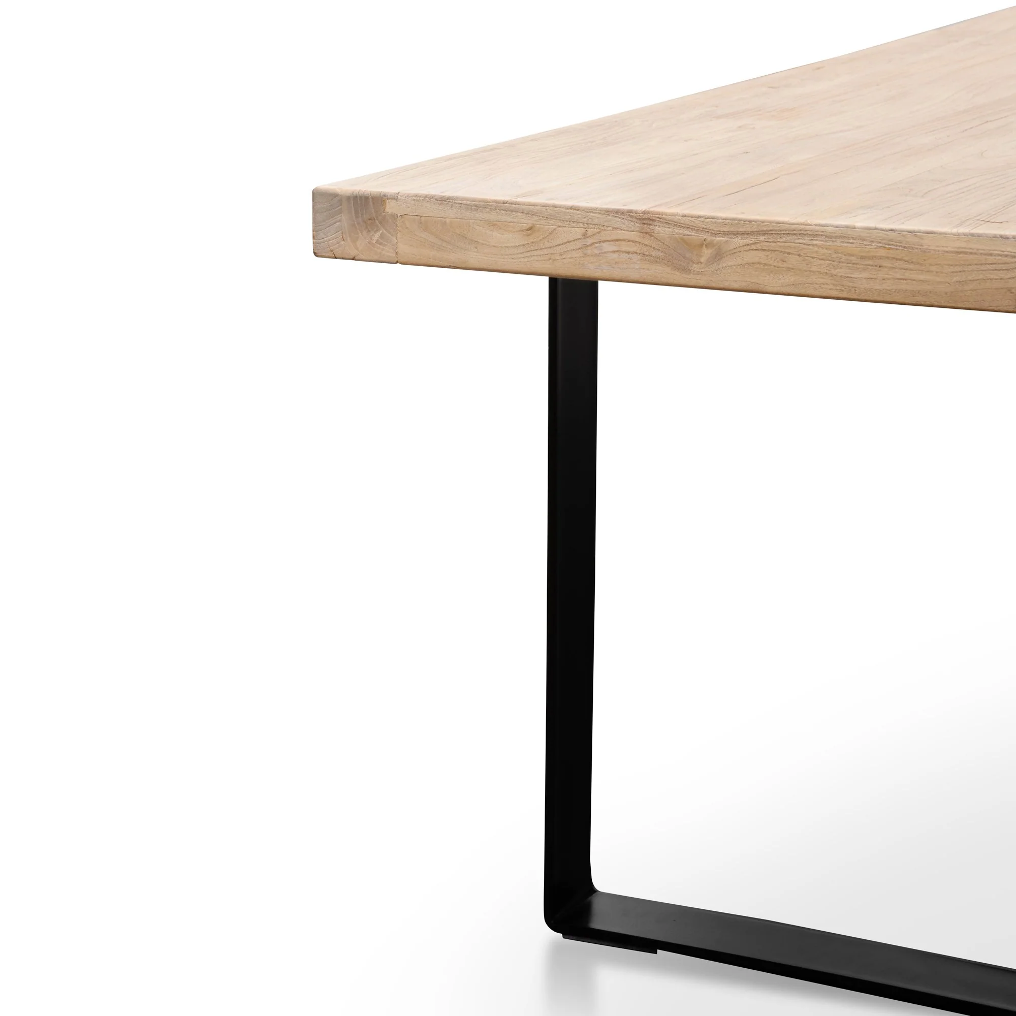 Dalton Reclaimed Elm Wood Dining Table 3m - Rustic Natural - Thick Top - Image 8