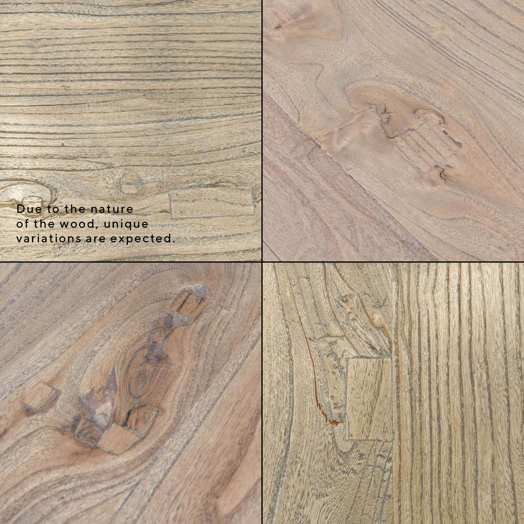 Dalton Reclaimed Elm Wood 1.5m Dining Table - Rustic Natural - Image 11