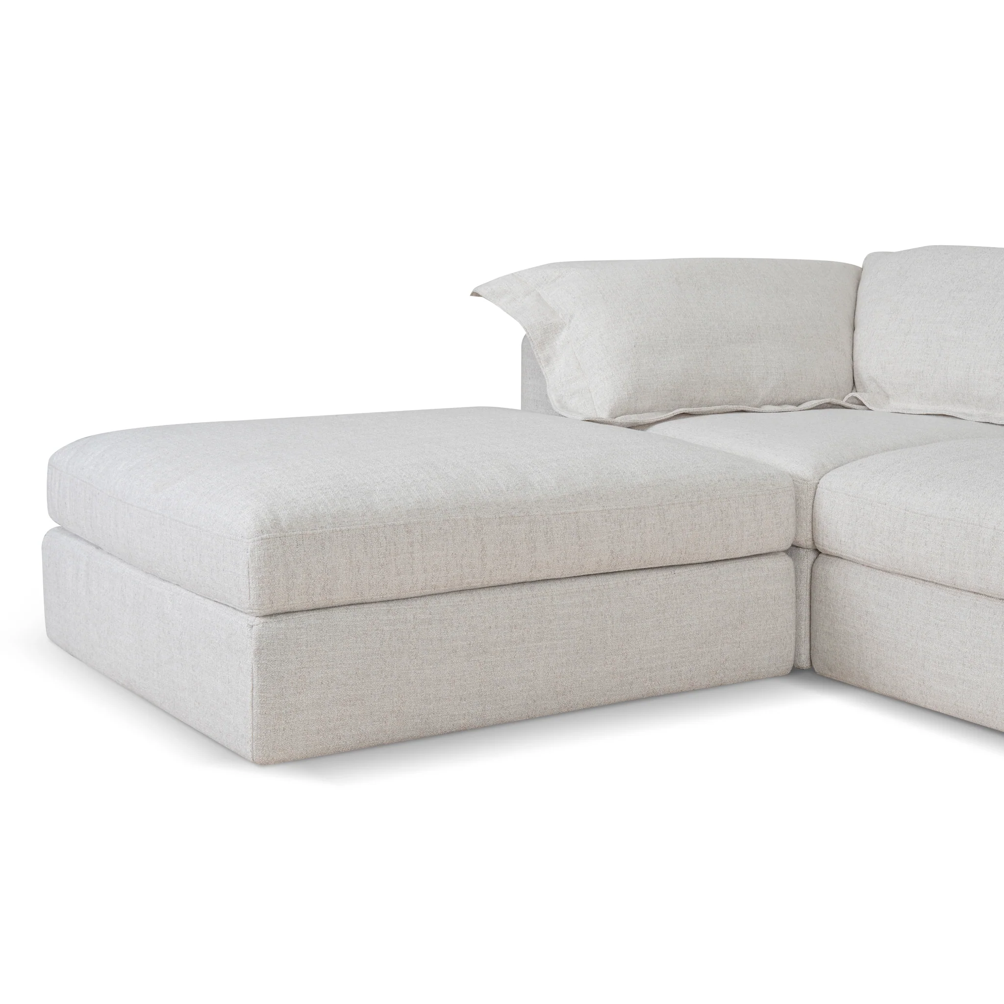 Daniyal 3 Seater Chaise Sofa - Pebble Beige - Image 6