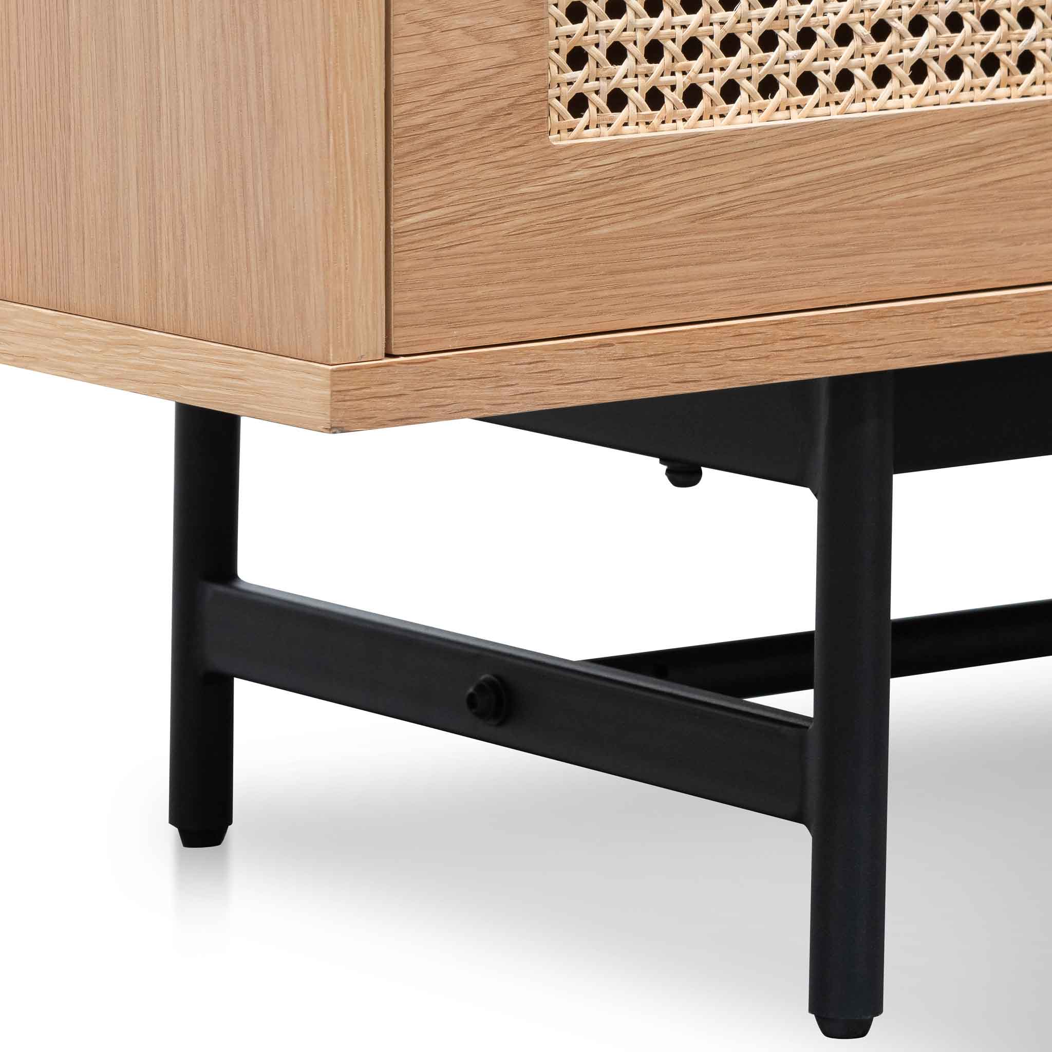 Debora 2m Natural Oak TV Entertainment Unit - Rattan Doors - Image 8