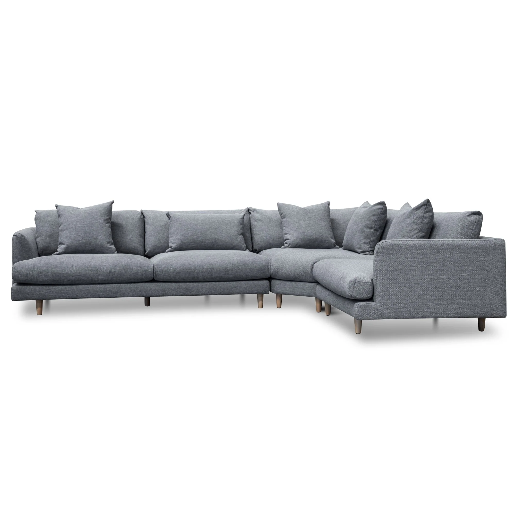 Della Right Return Modular Fabric Sofa - Graphite Grey - Image 6
