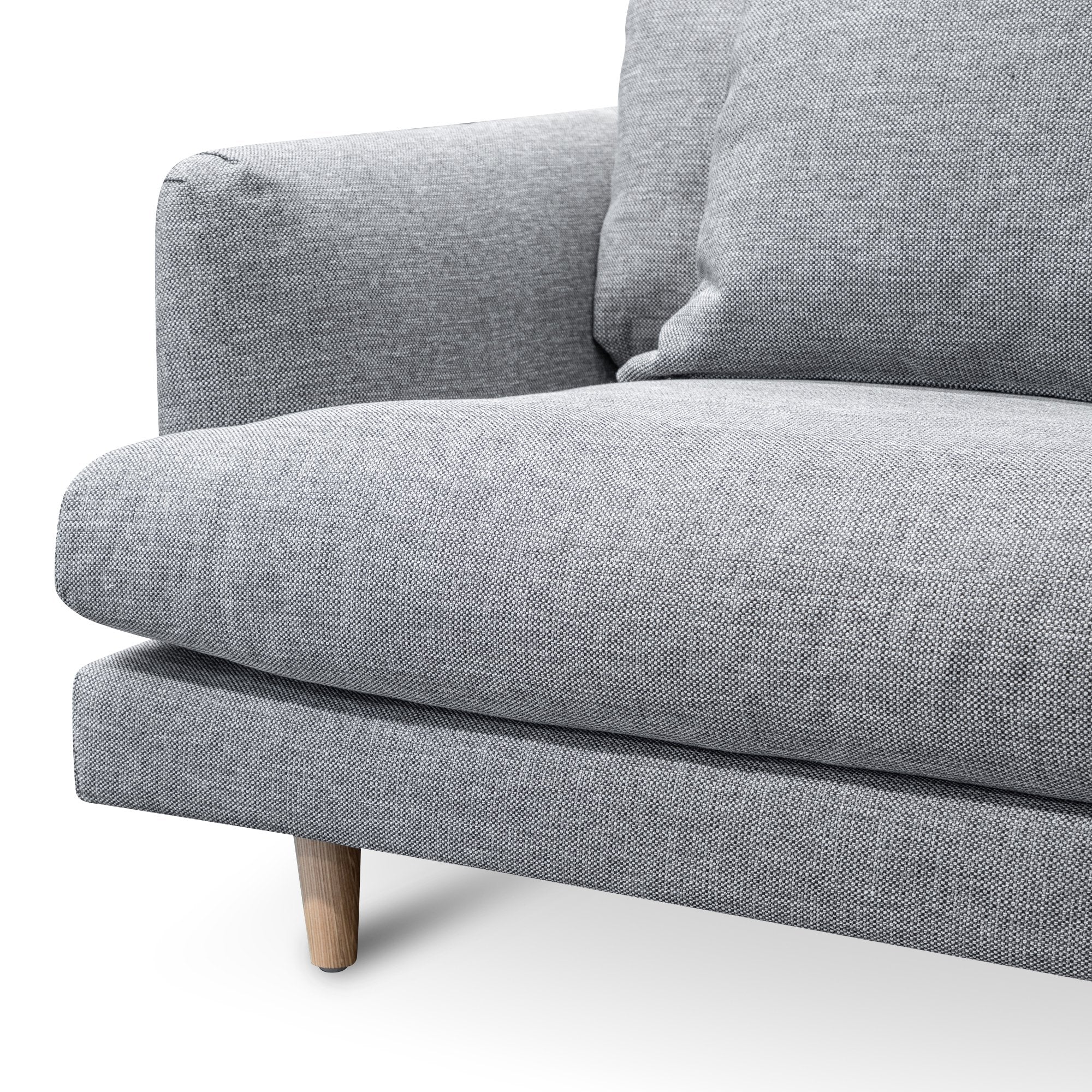 Della Right Return Modular Fabric Sofa - Graphite Grey - Image 7