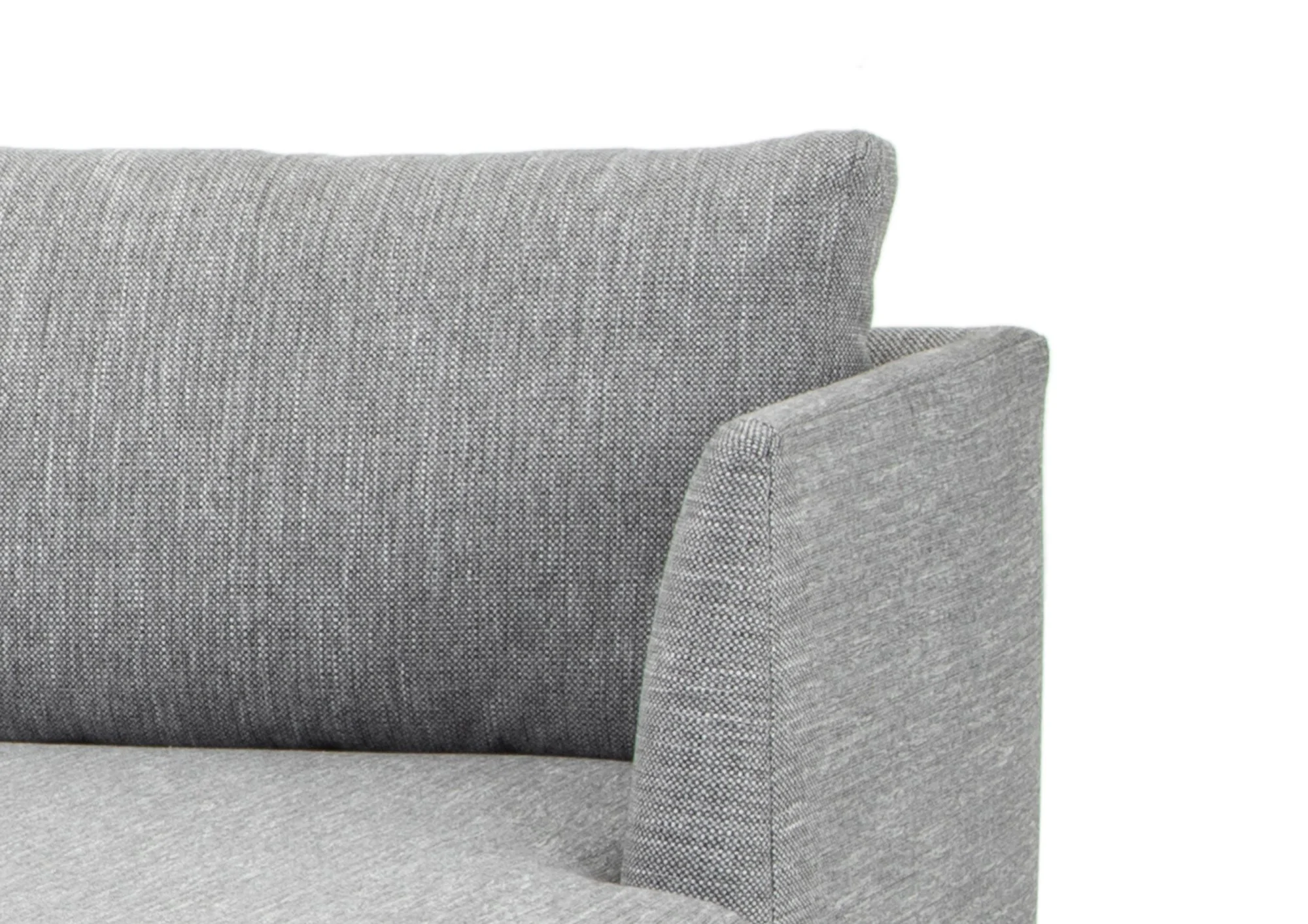Denmark 3 Seater Right Chaise Fabric Sofa - Graphite Grey with Natural Legs - Image 6
