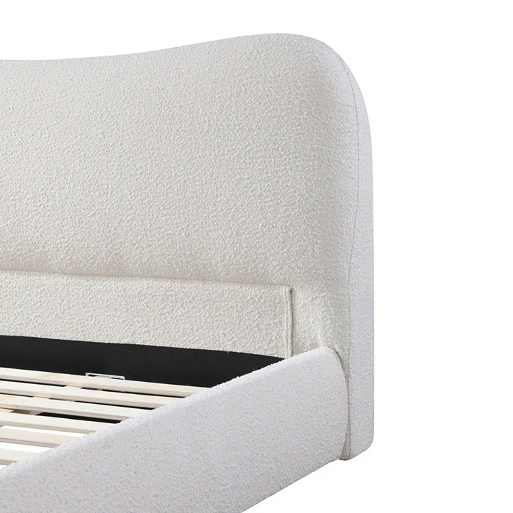 Diaz King Bed Frame - Cream White - Image 15
