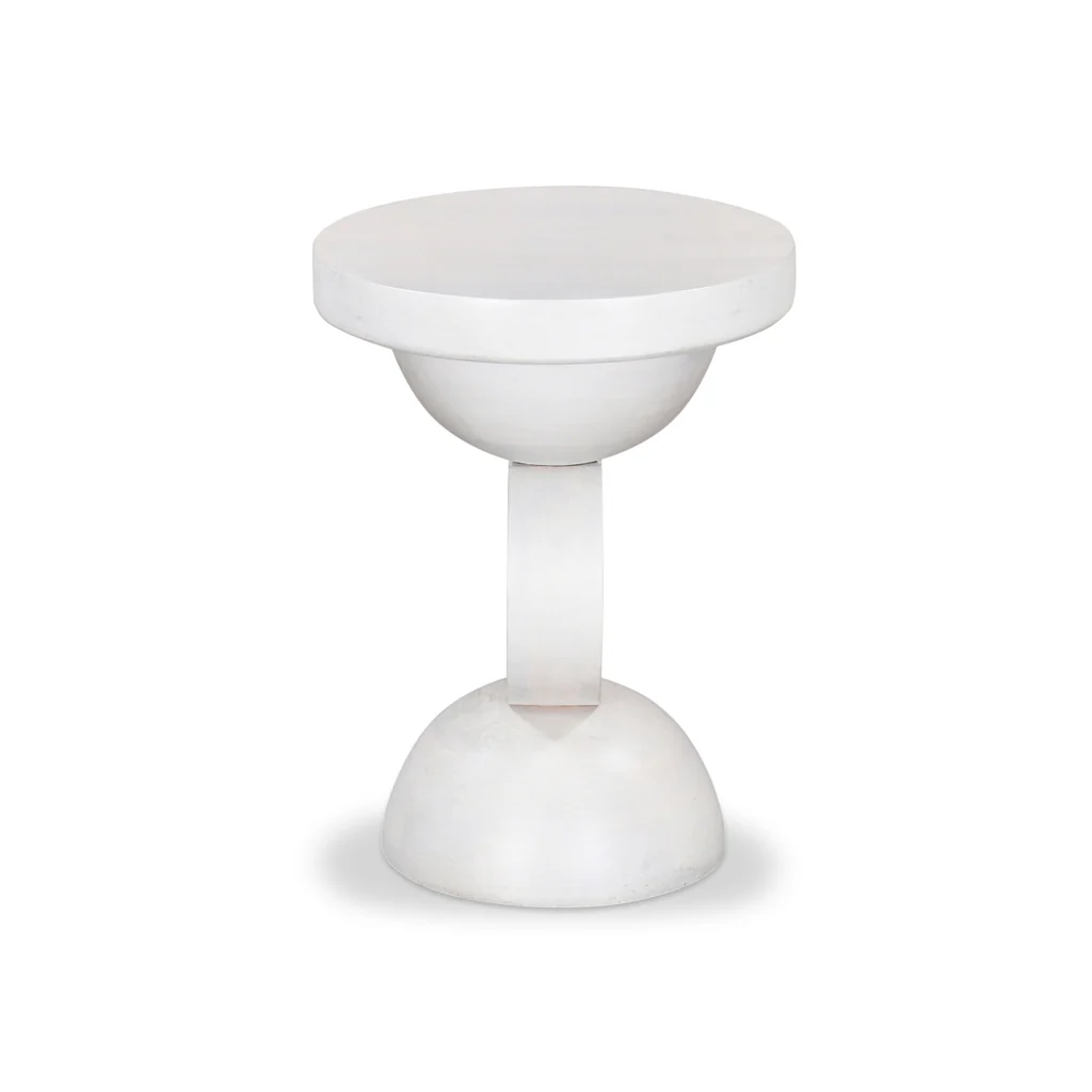 Dima 38cm Round Side Table - Cafe White - Image 2