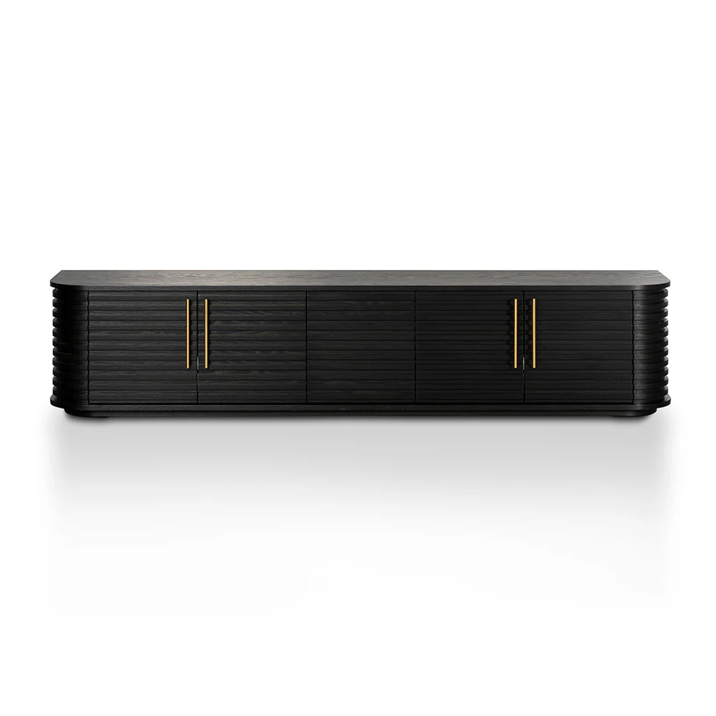 Domenic 2.3m TV Entertainment Unit - Textured Espresso Black - Image 2
