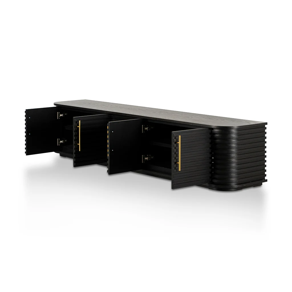 Domenic 2.3m TV Entertainment Unit - Textured Espresso Black - Image 7