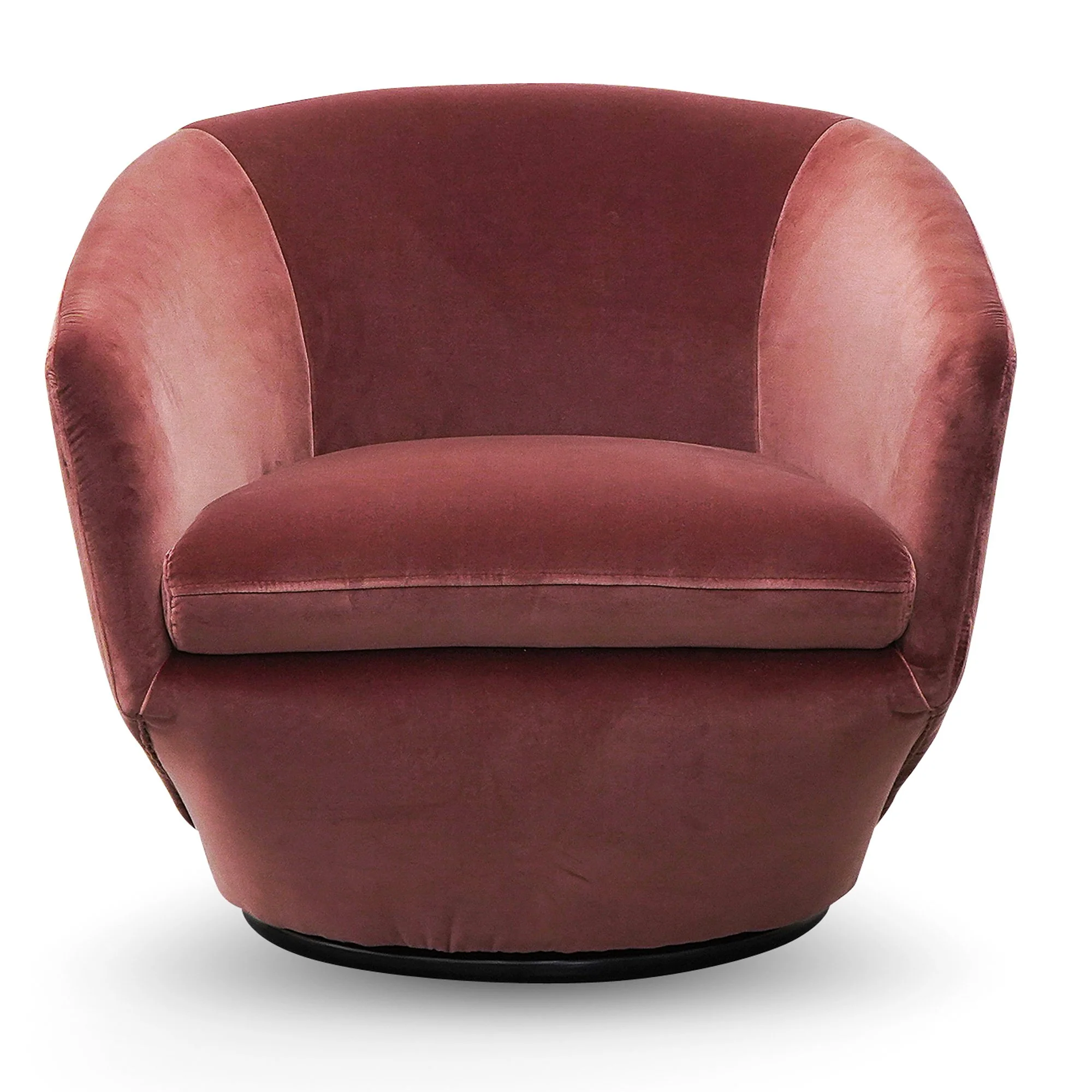 Donna Swivel Lounge Chair - Blood Orange Velvet - Image 4