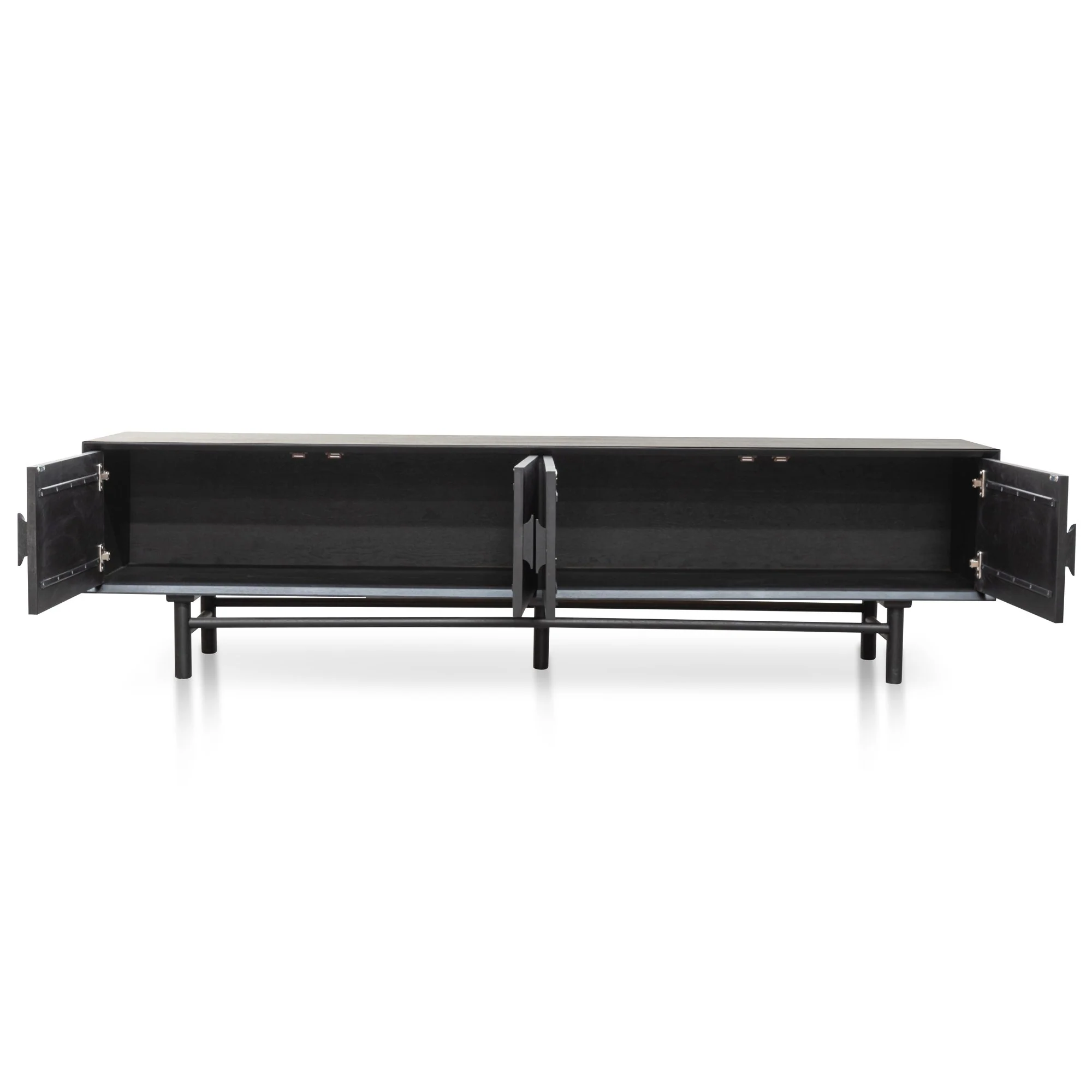 Ducan 2.1m Wooden TV Entertainment Unit - Black - Image 6