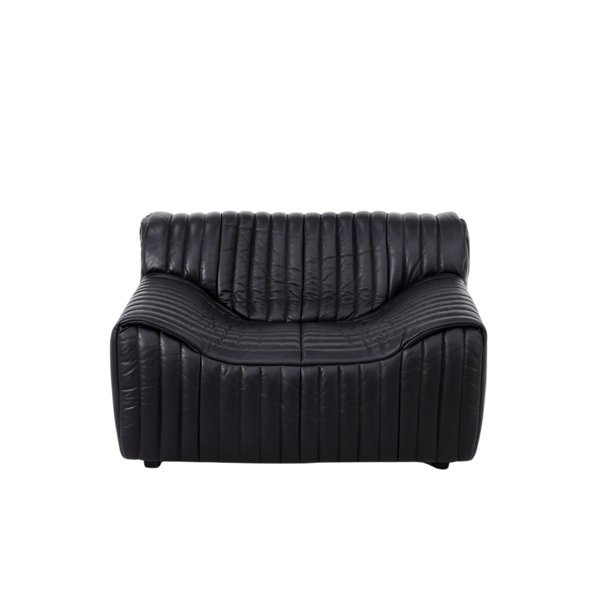 Duvina Armchair - Black Leather - Image 2