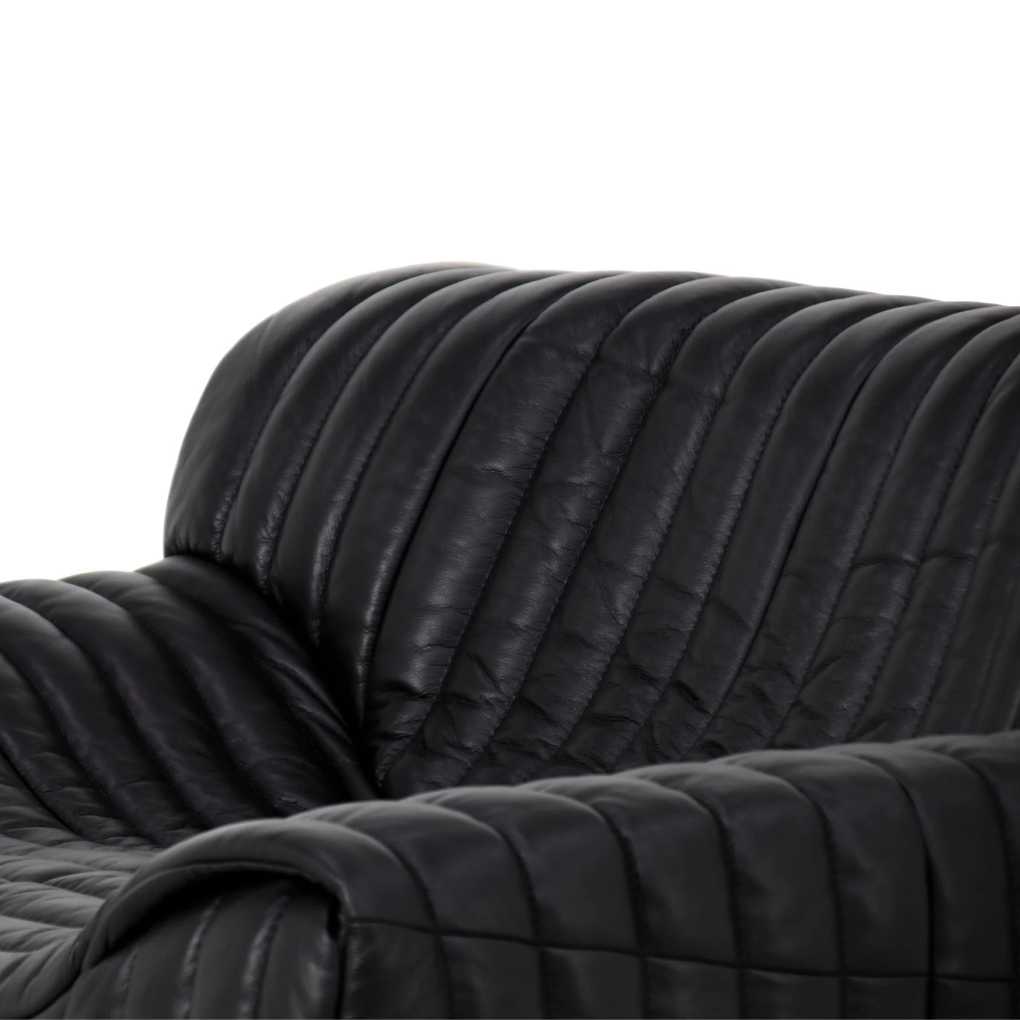 Duvina Armchair - Black Leather - Image 7