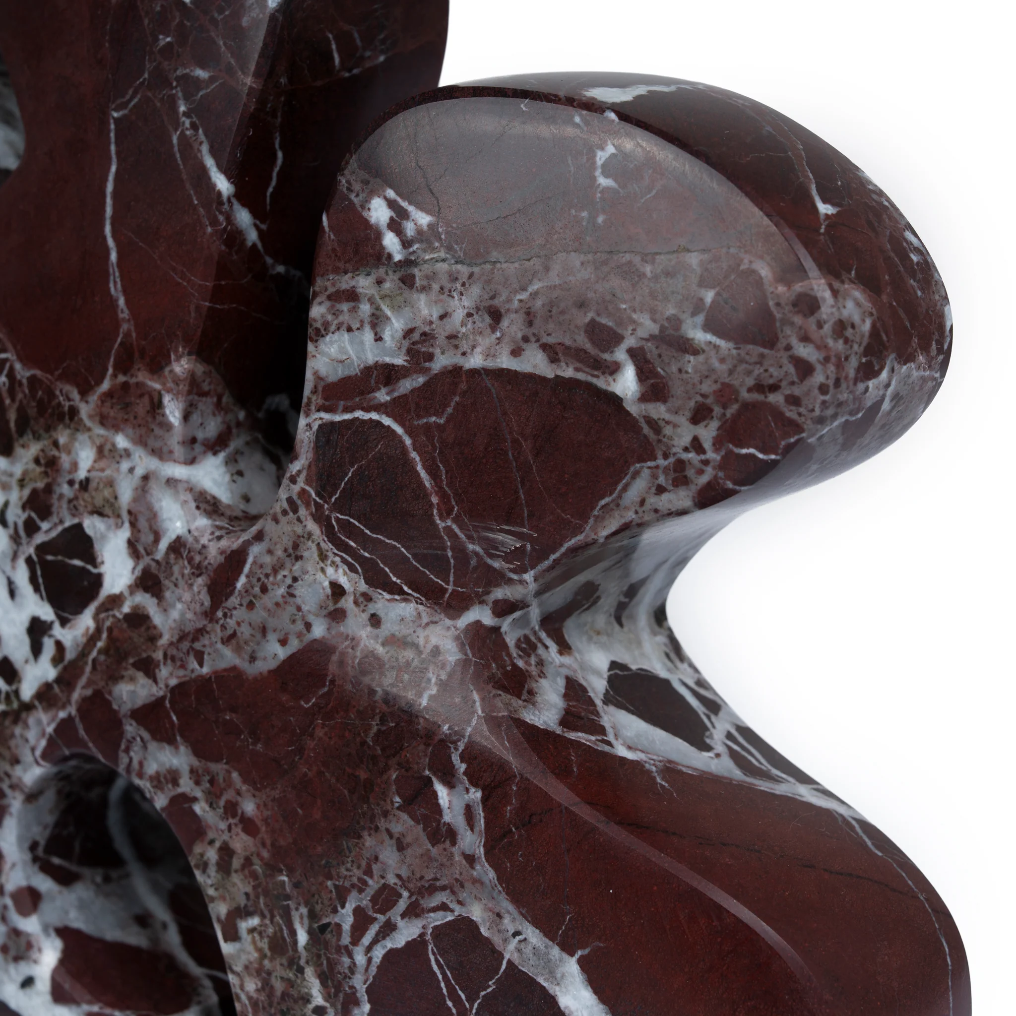 Elani Carved Marble Accent Sculpture - Dark Red Ochre - Image 8