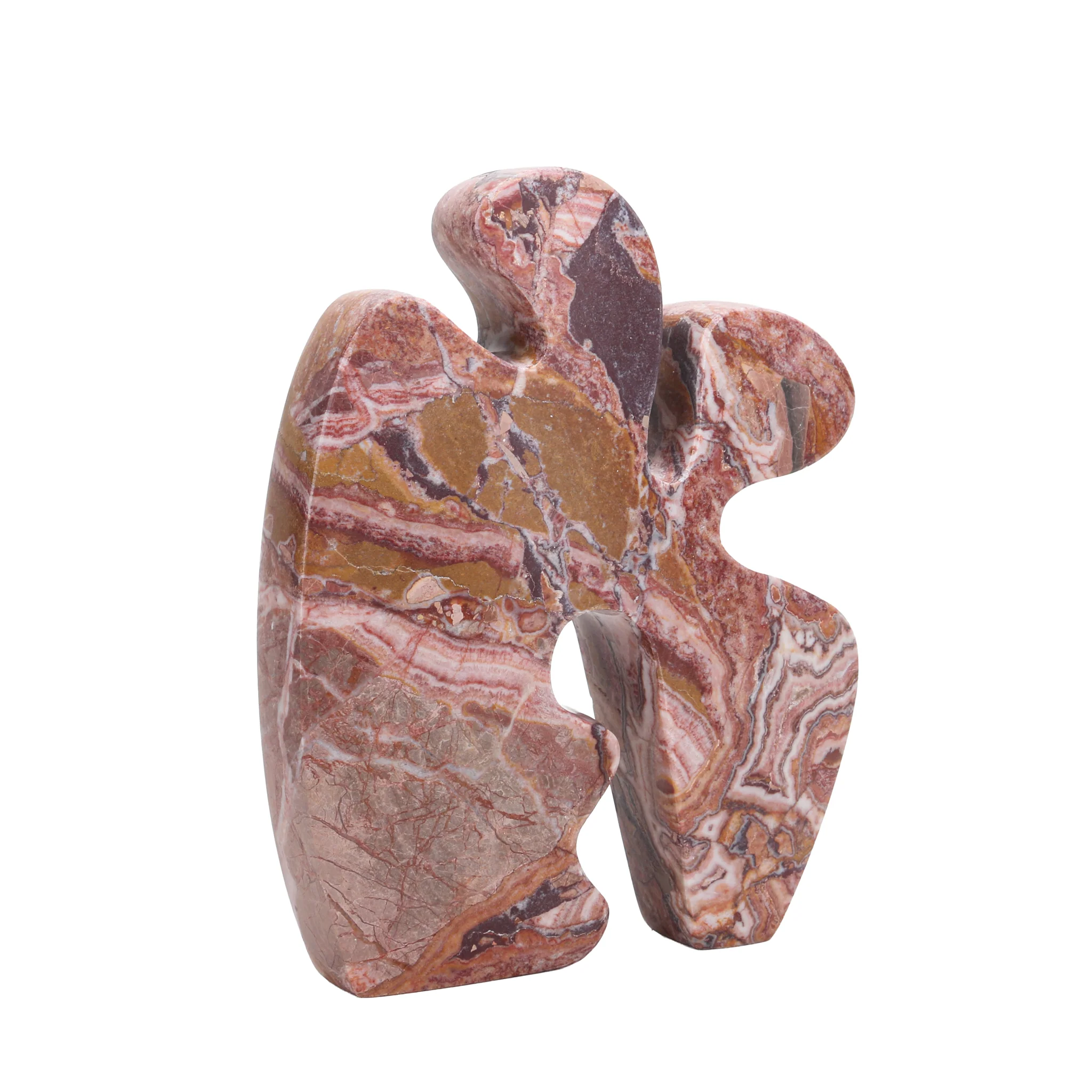 Elani Carved Marble Accent Sculpture - Red Ochre