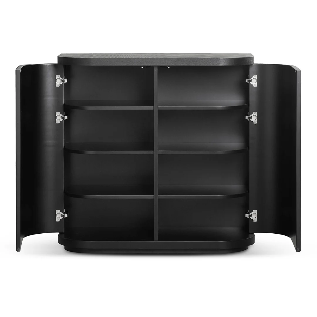 Elino 100cm Wooden Storage Cabinet - Black - Image 3