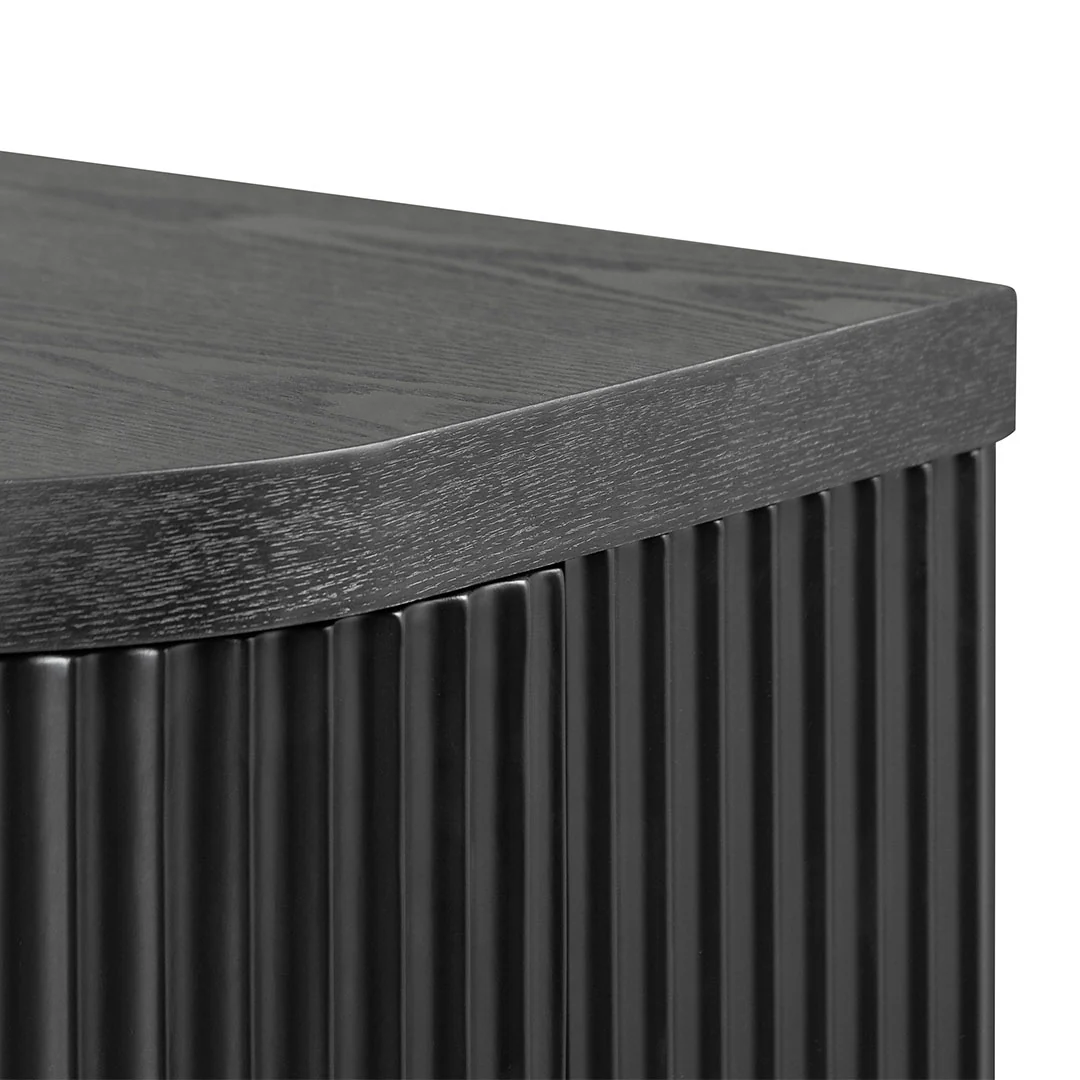 Elino 100cm Wooden Storage Cabinet - Black - Image 5