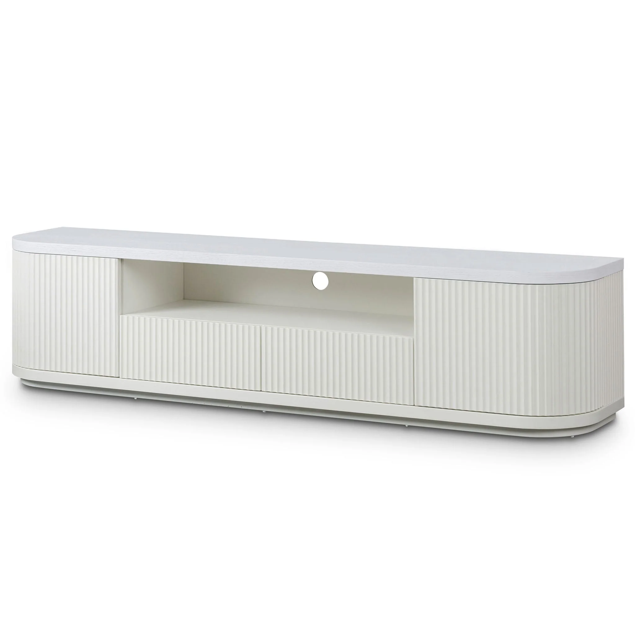 Elino 2m Veneer Top Entertainment TV Unit - Two-Tone White