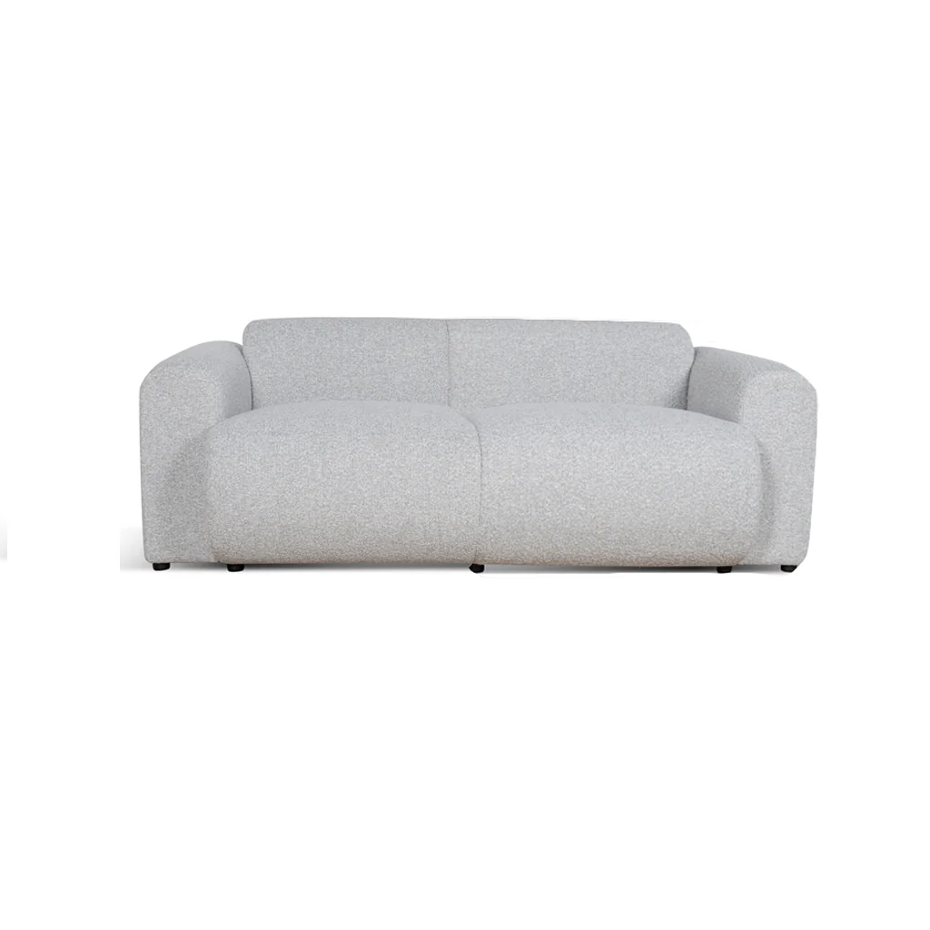 Elita 3 Seater Fabric Sofa - Silver Grey Boucle - Image 2
