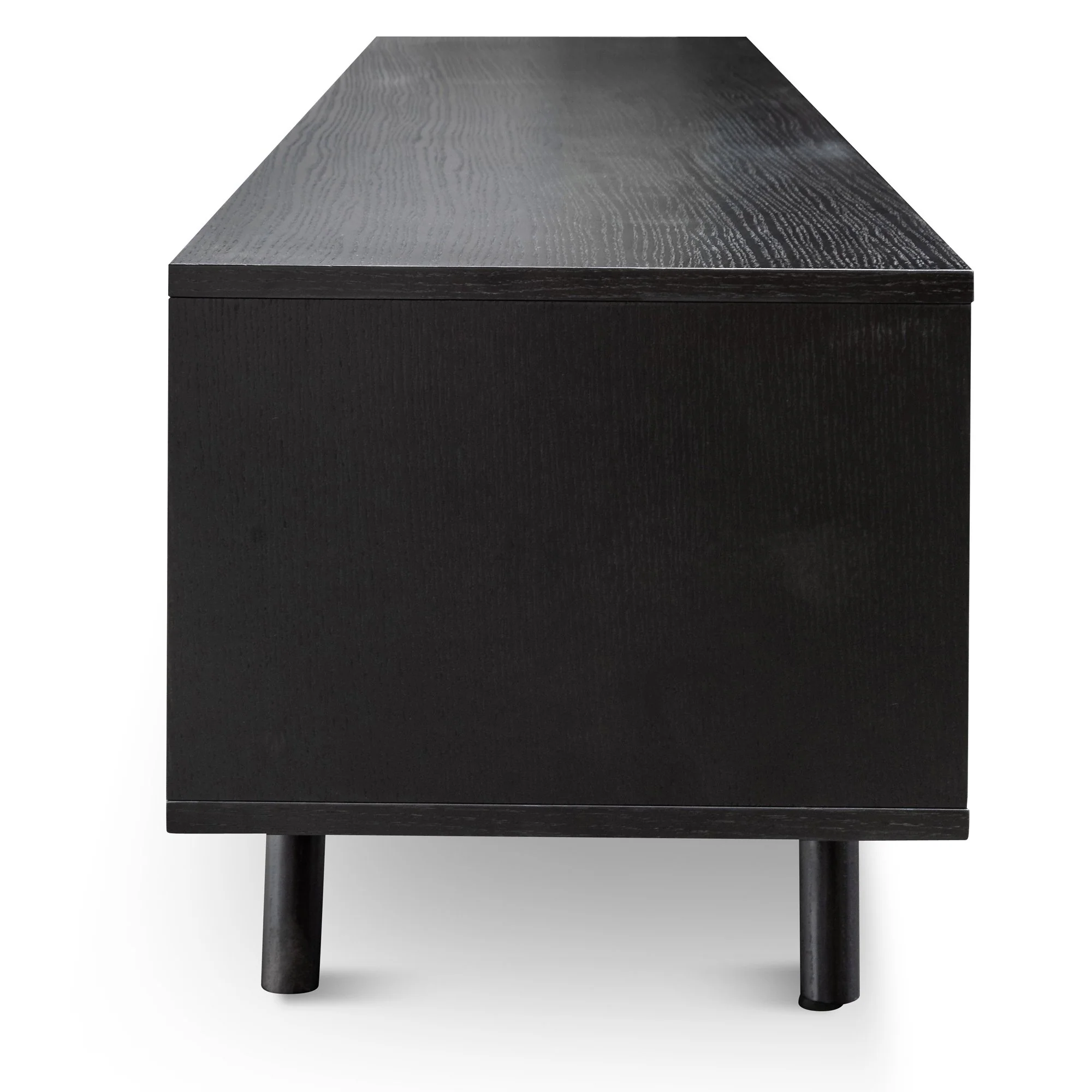Ella 2.1m Wooden TV Unit - Full Black - Image 11