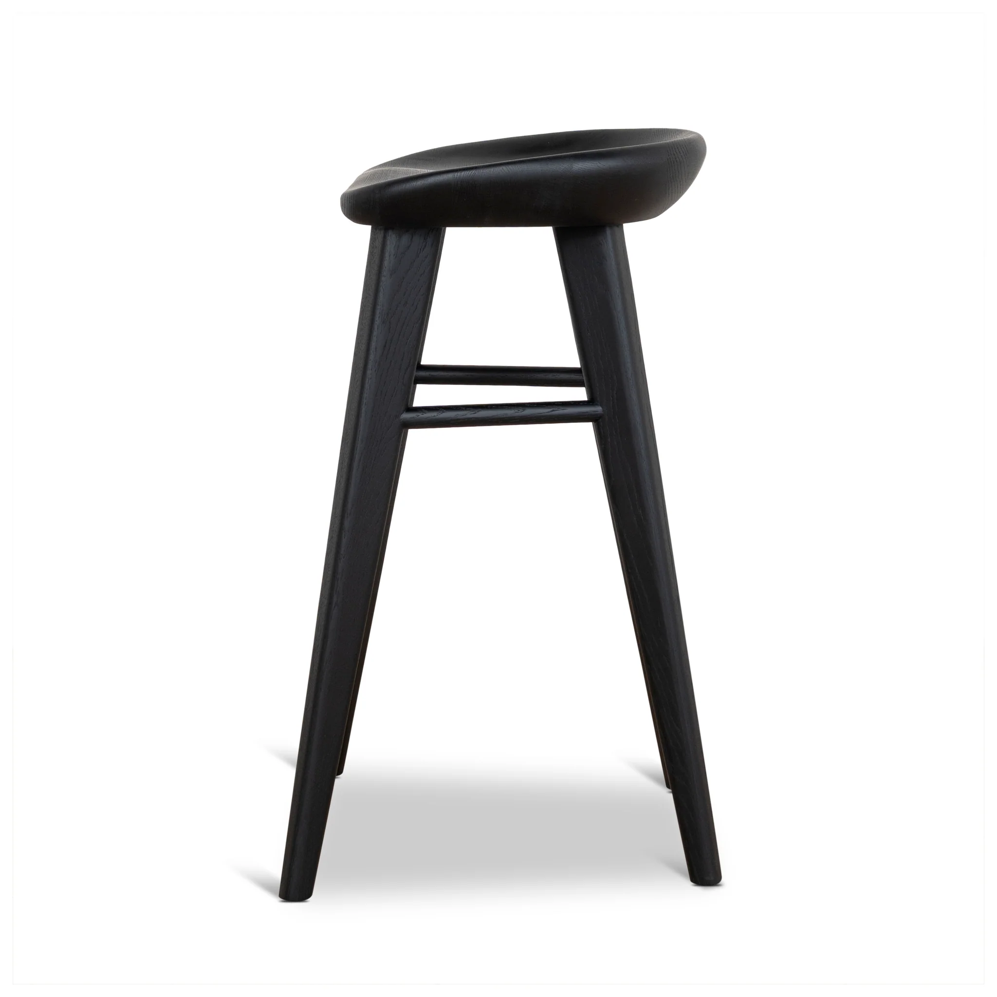 Elvo 65cm Bar Stool - Full Black - Image 4