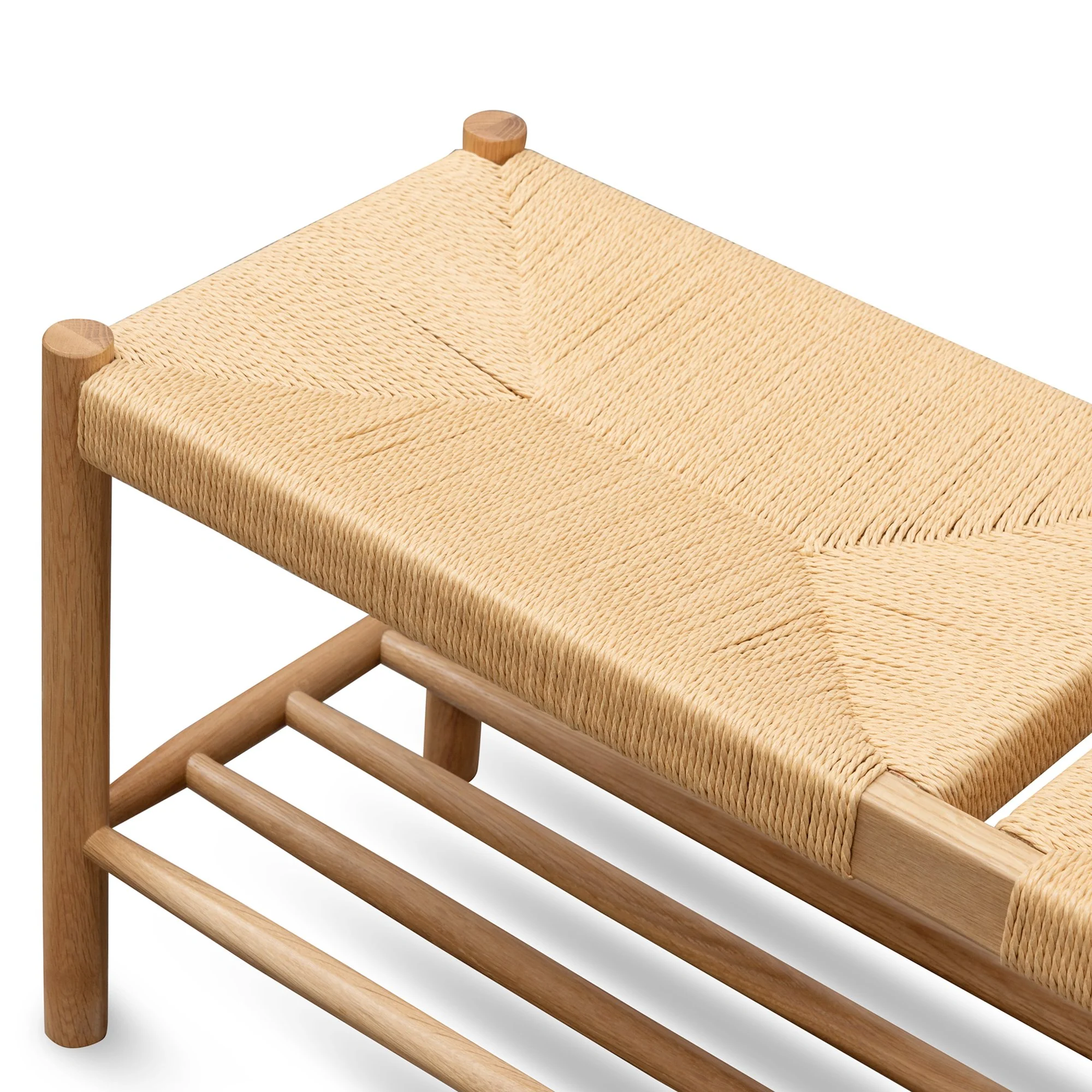 Erika 110cm Oak Bench - Natural Seat - Image 7