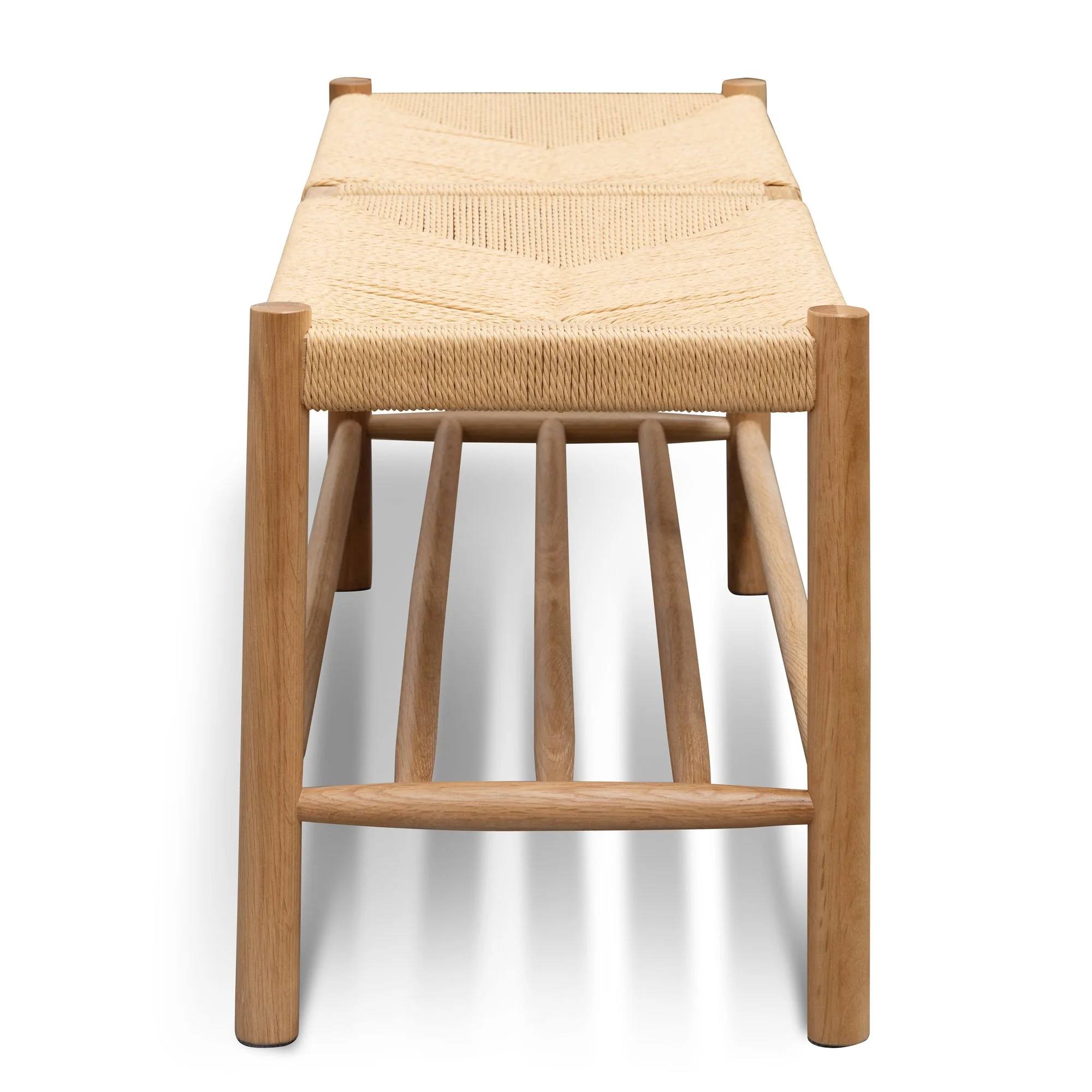 Erika 110cm Oak Bench - Natural Seat - Image 8
