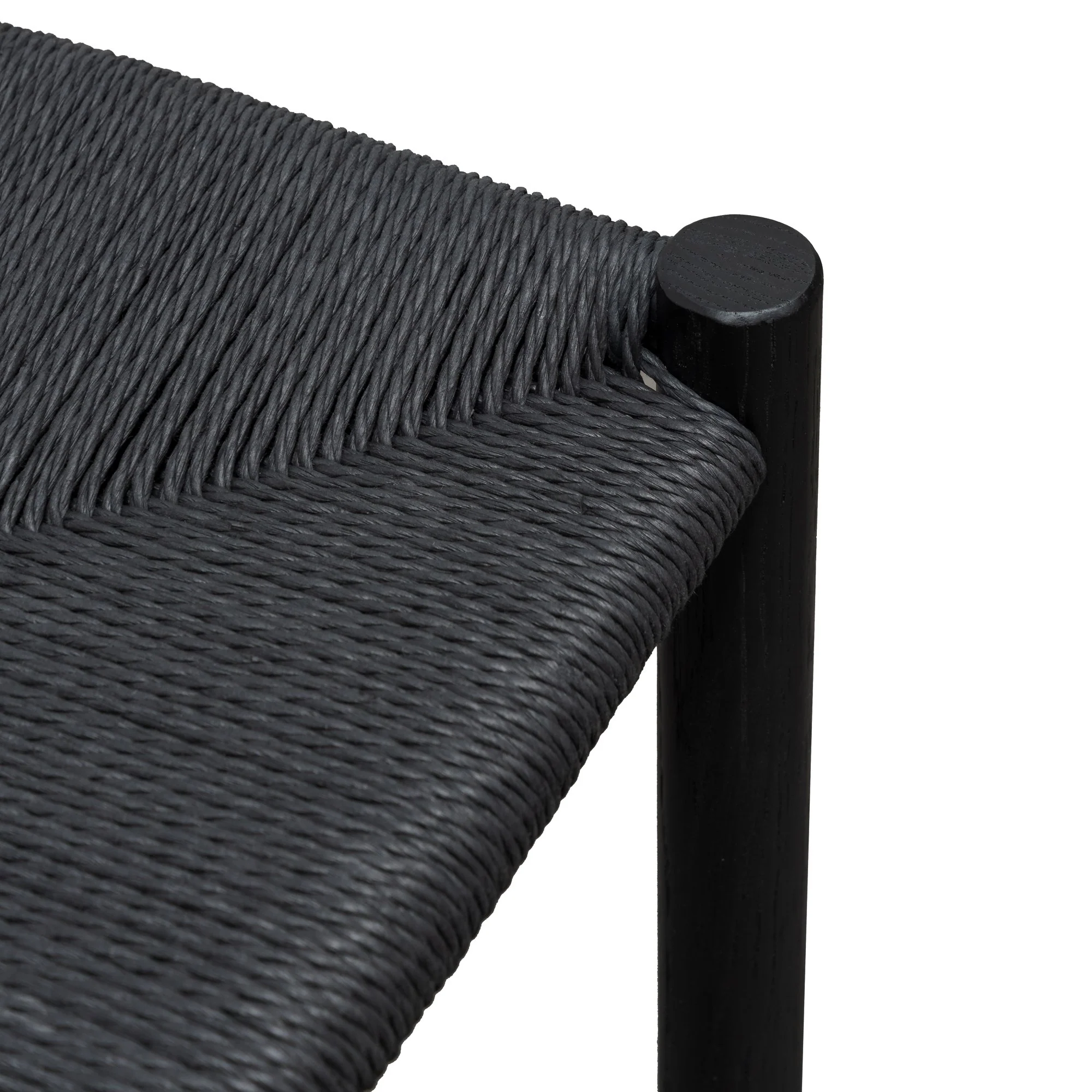Erika 65cm Black Oak Bar Stool - Black Seat - Image 5