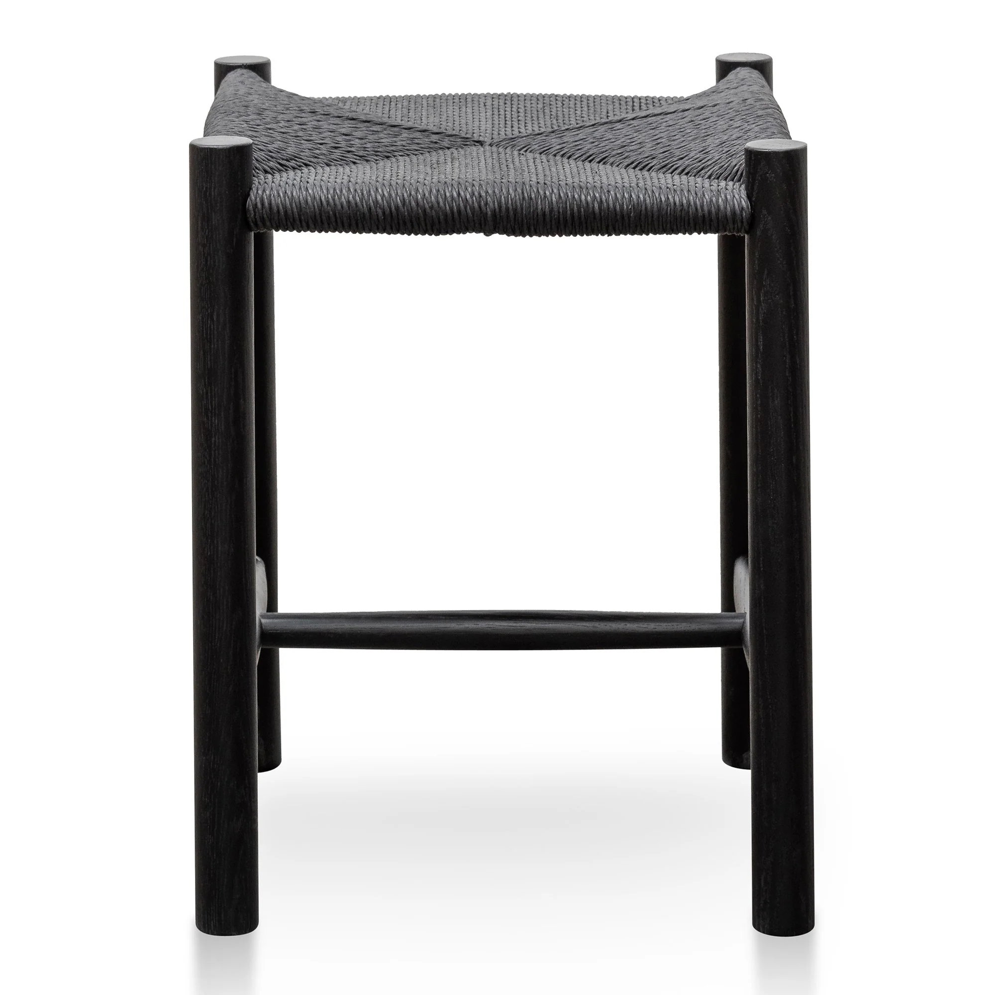 Erika Oak Low Stool - Black - Image 4